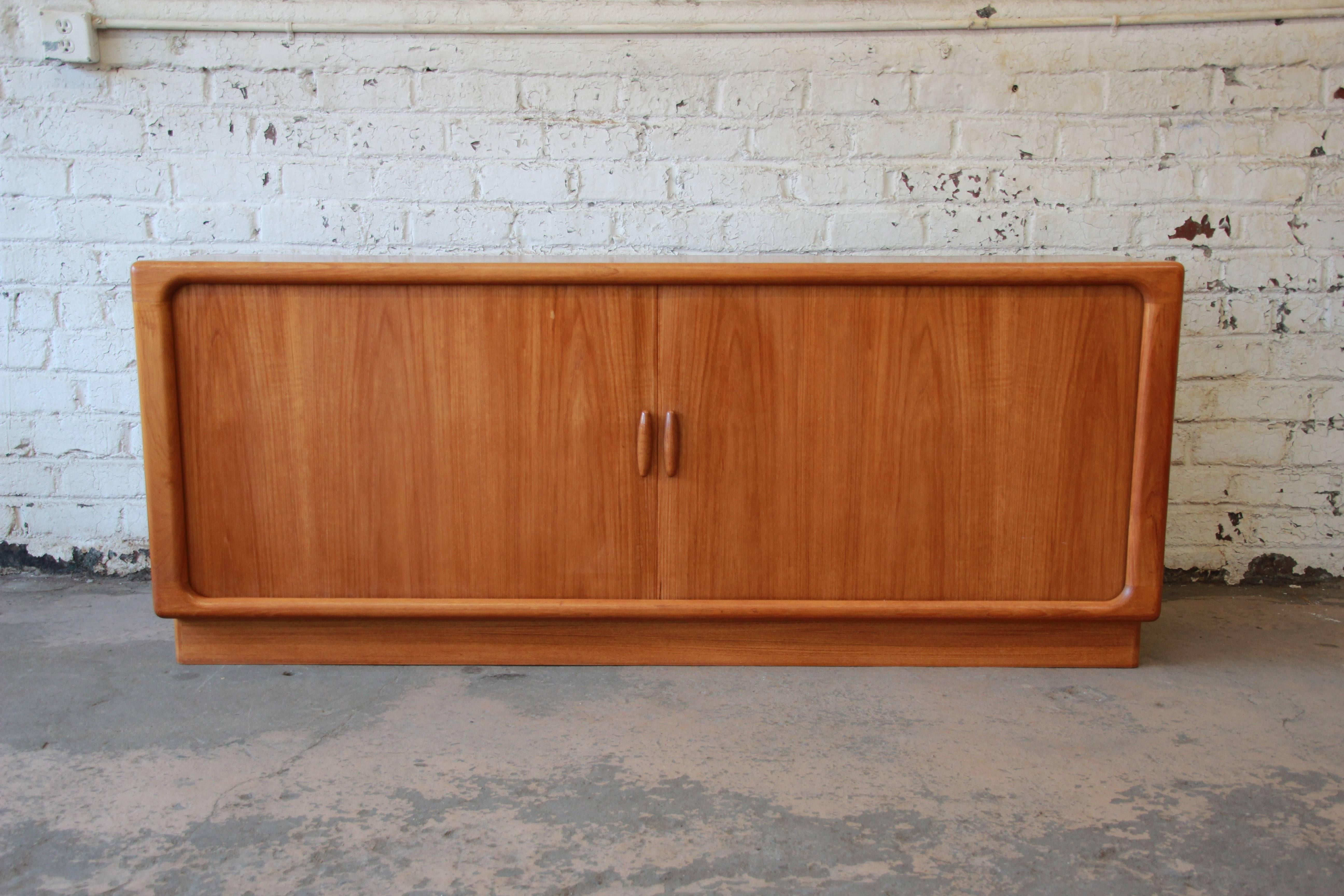 Dyrlund Danish Teak Tambour Door Sideboard In Good Condition In South Bend, IN