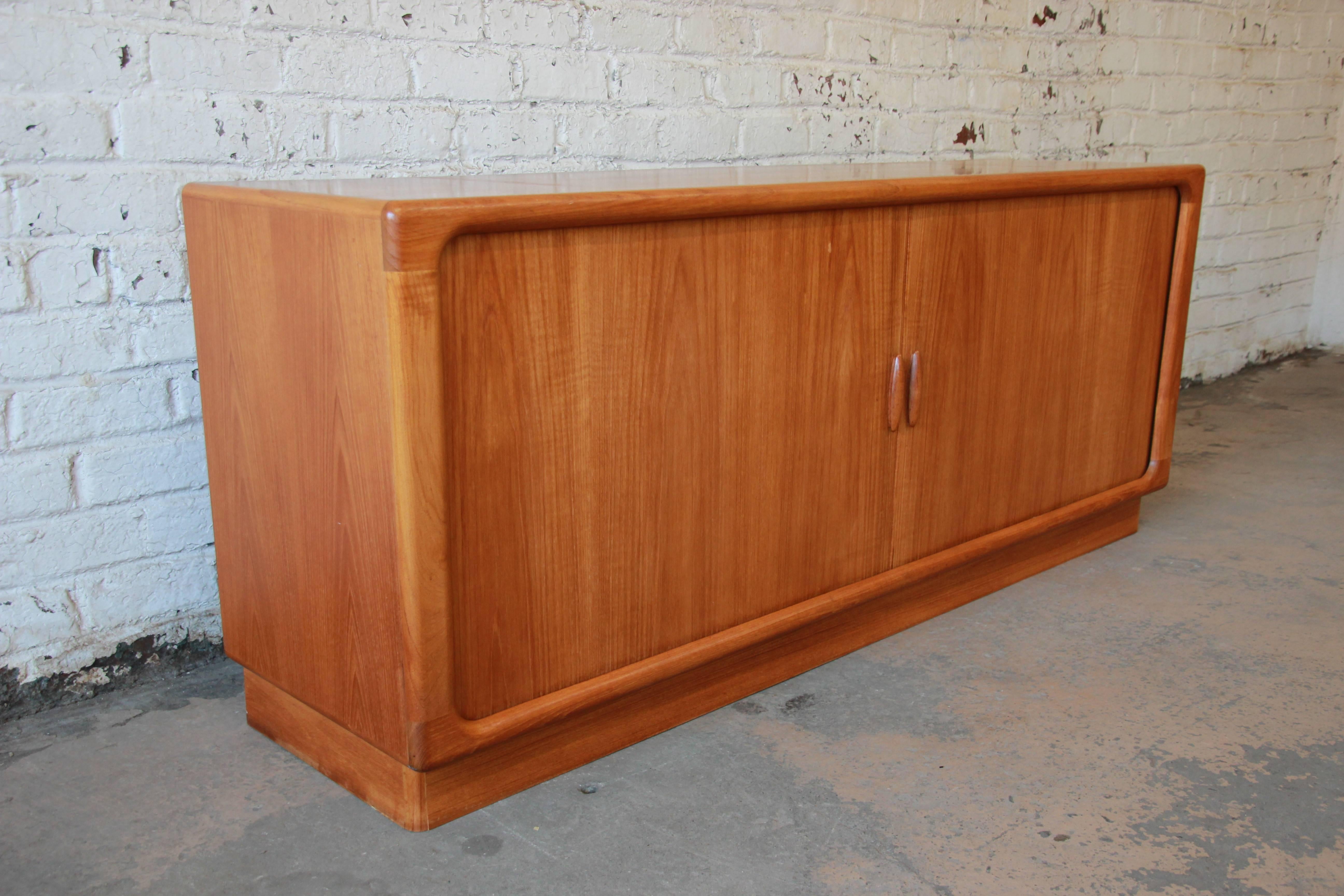 20th Century Dyrlund Danish Teak Tambour Door Sideboard