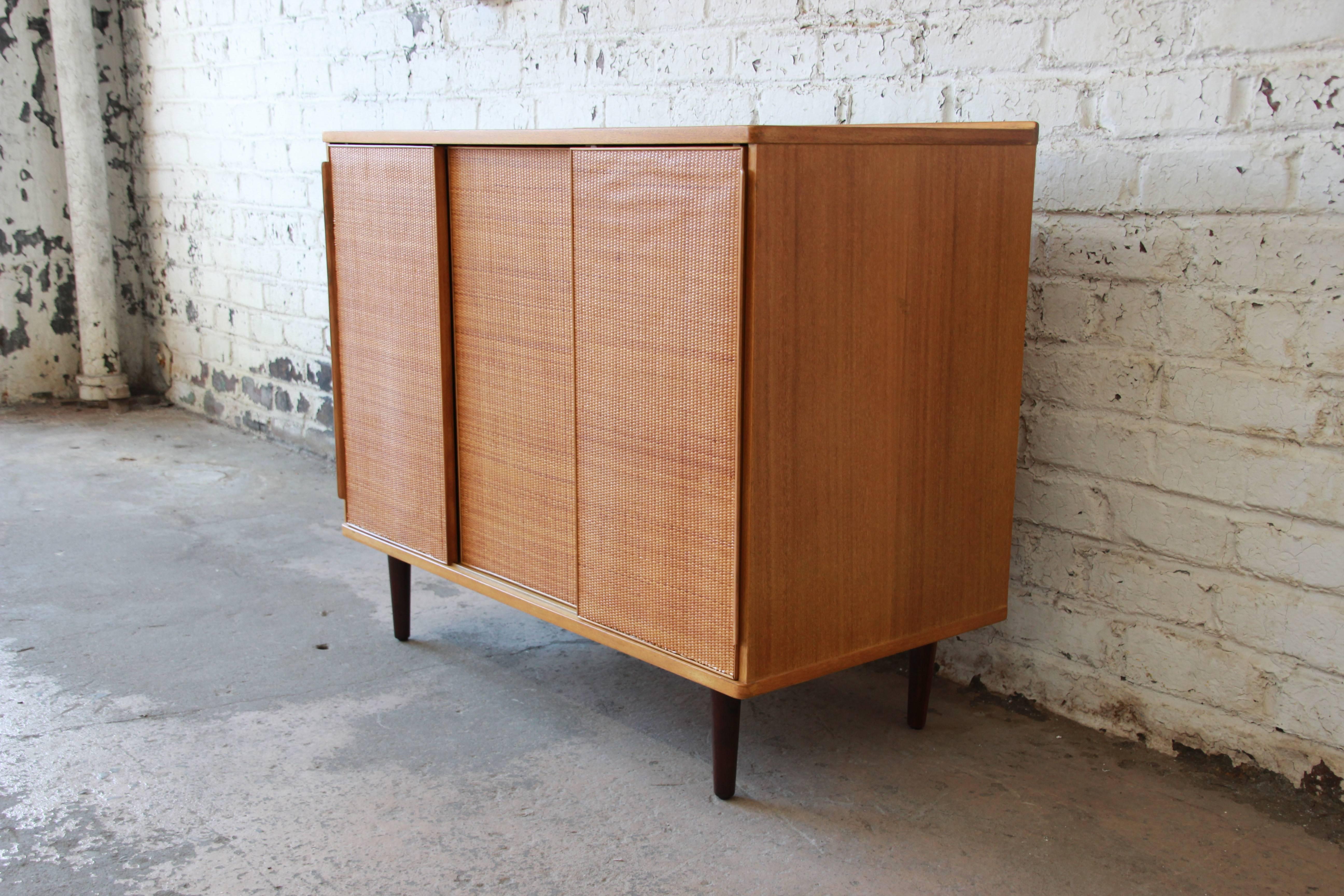 Mid-Century Modern Edward Wormley for Dunbar Woven Front Cabinet