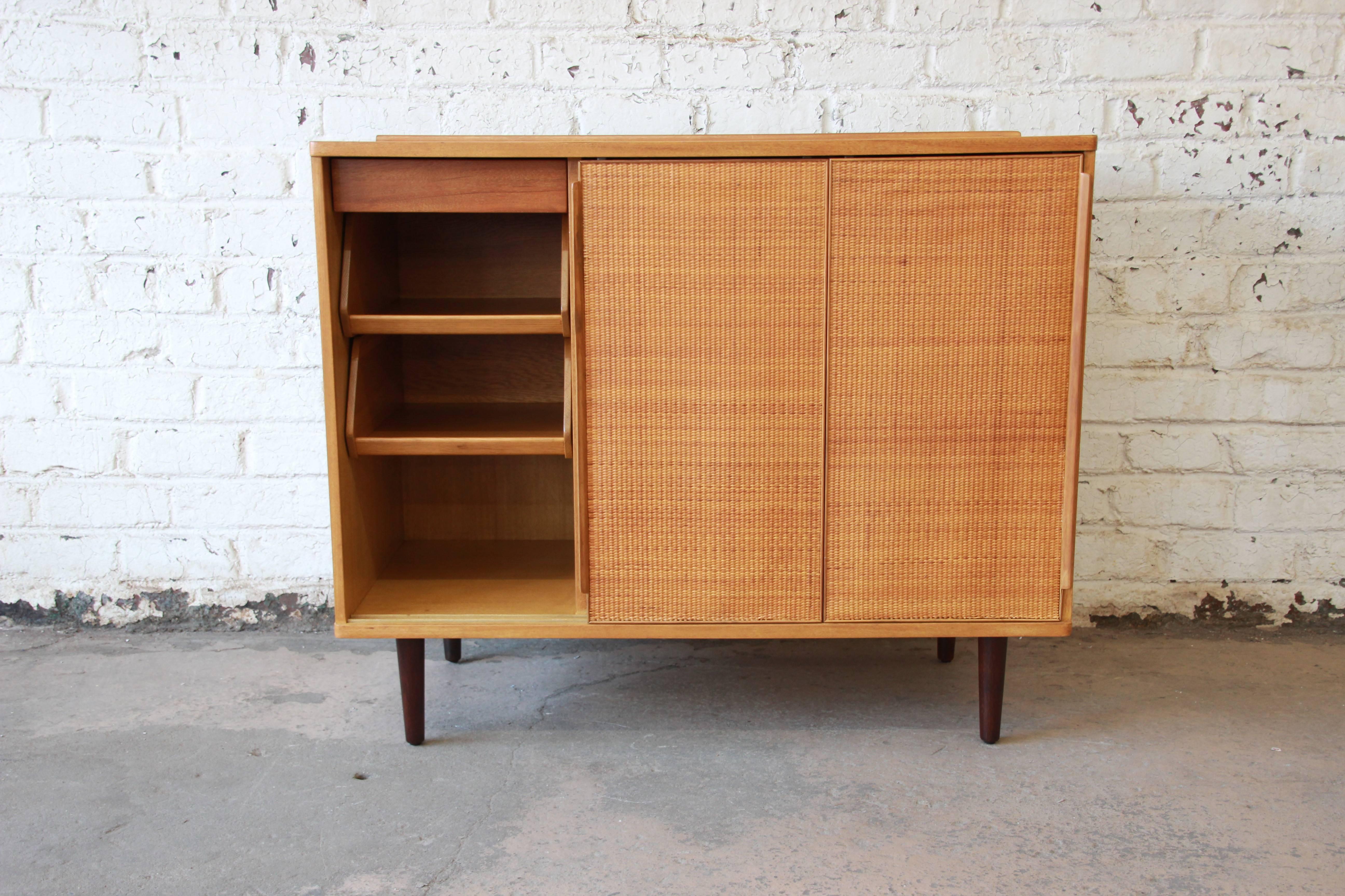 American Edward Wormley for Dunbar Woven Front Cabinet