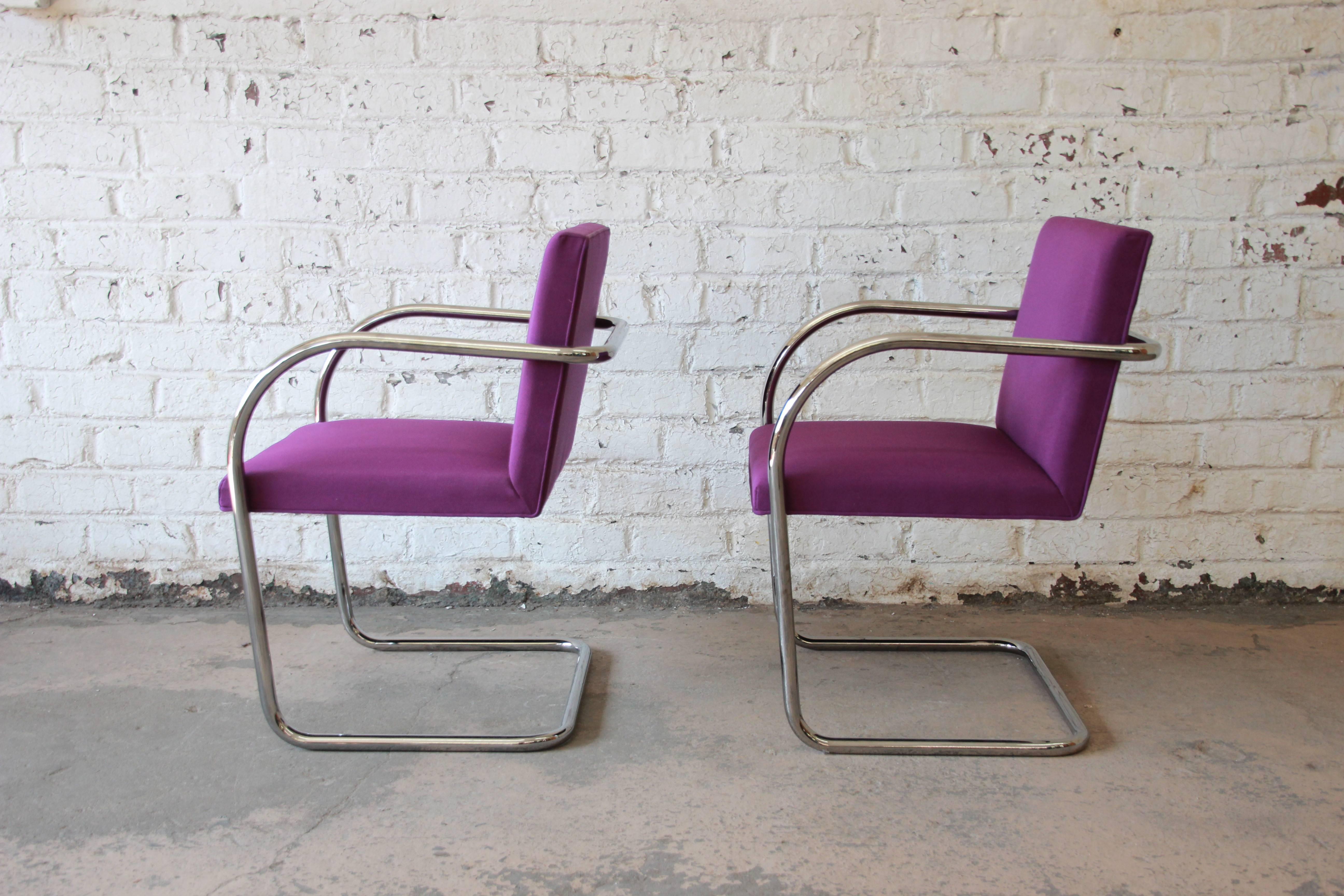 Pair of Mies Van Der Rohe Brno Chairs for Knoll International In Good Condition In South Bend, IN