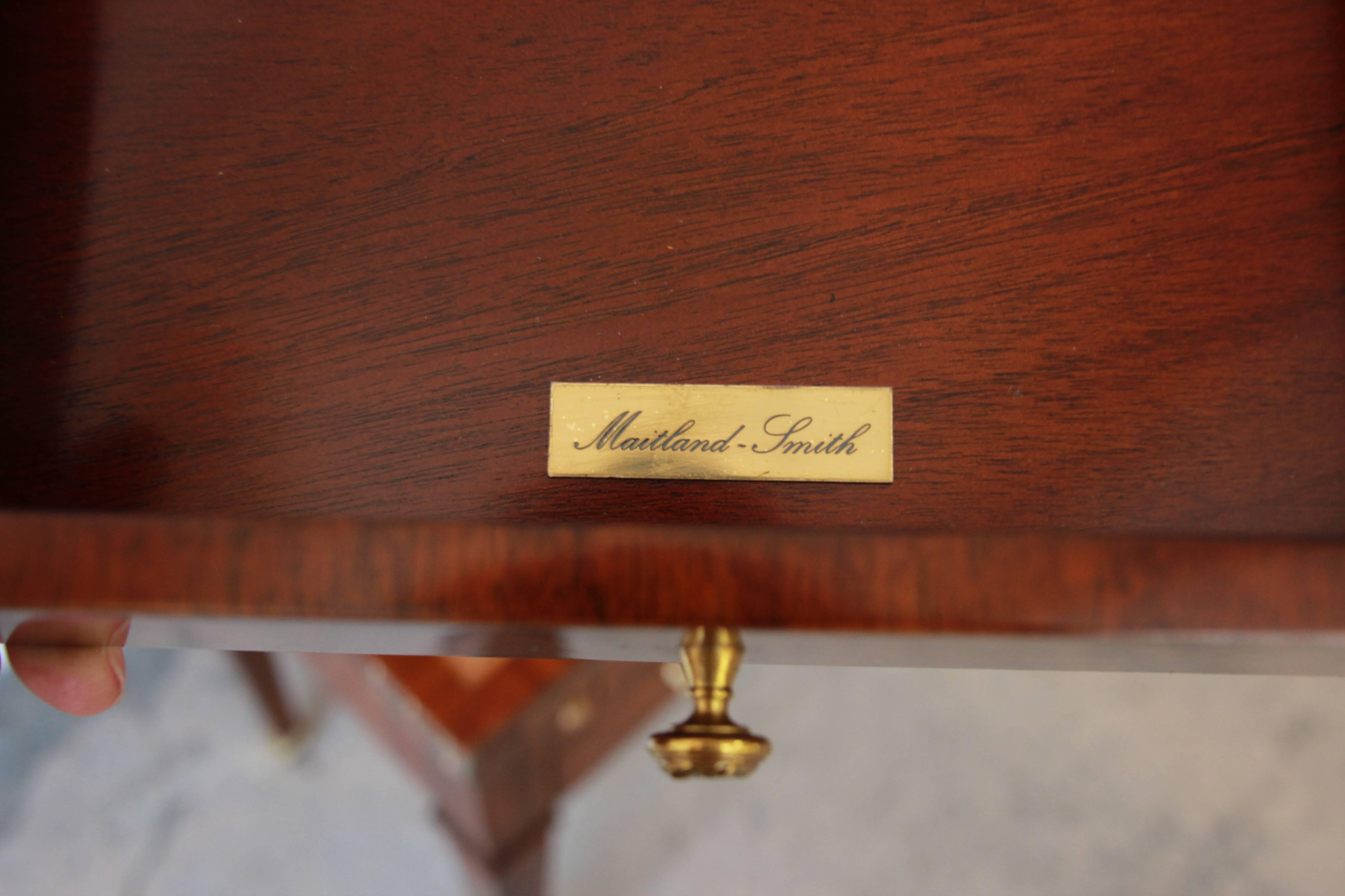 Brass Maitland Smith Regency Style Leather Top Secretary Desk