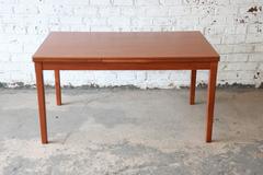 Johannes Andersen Style Danish Modern Teak Extension Dining Table, 1960s