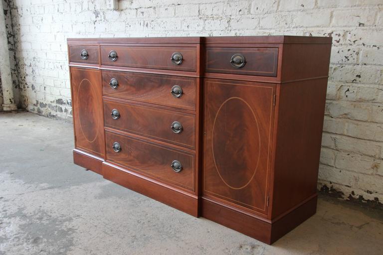 Baker Furniture Inlaid Mahogany Sideboard Buffet at 1stDibs