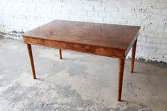 Dessin Fournir Louis Philippe Style Burl Wood Library Table or Writing Desk