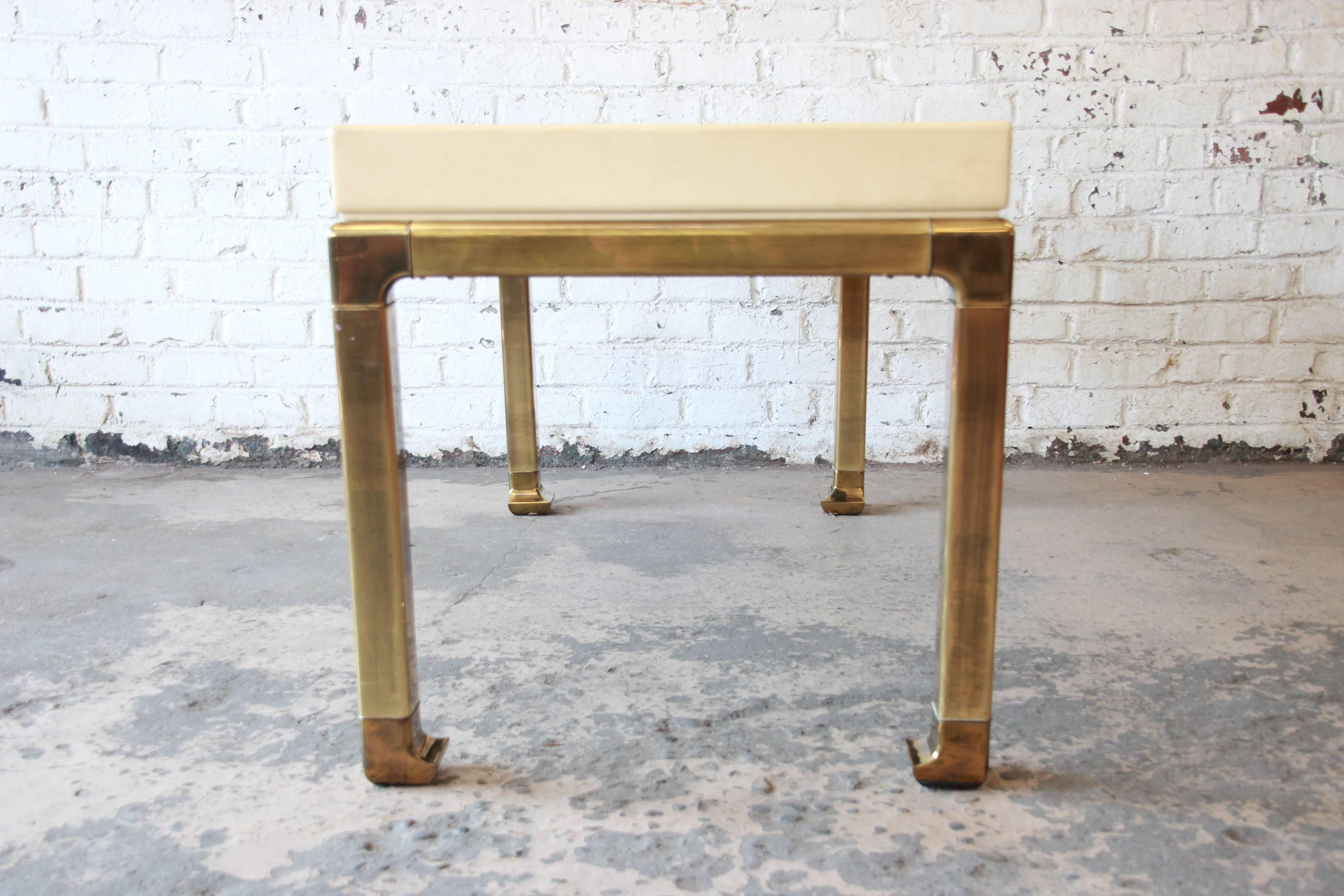 Mastercraft Brass and Faux Shagreen Chinoiserie Desk 6