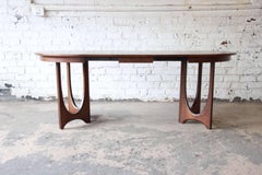 Broyhill Brasilia Sculpted Walnut Extension Dining Table