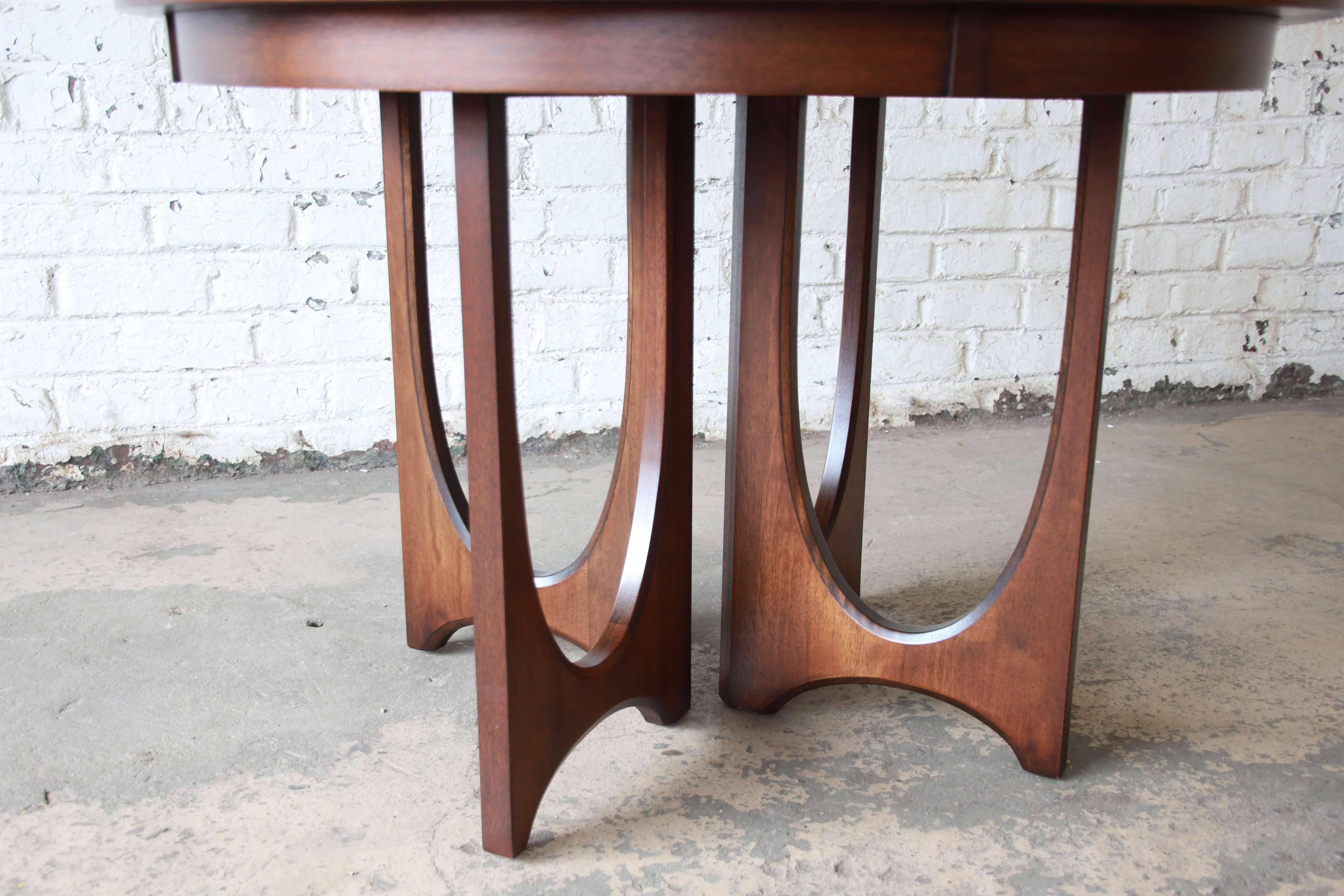 Broyhill Brasilia Sculpted Walnut Extension Dining Table 1