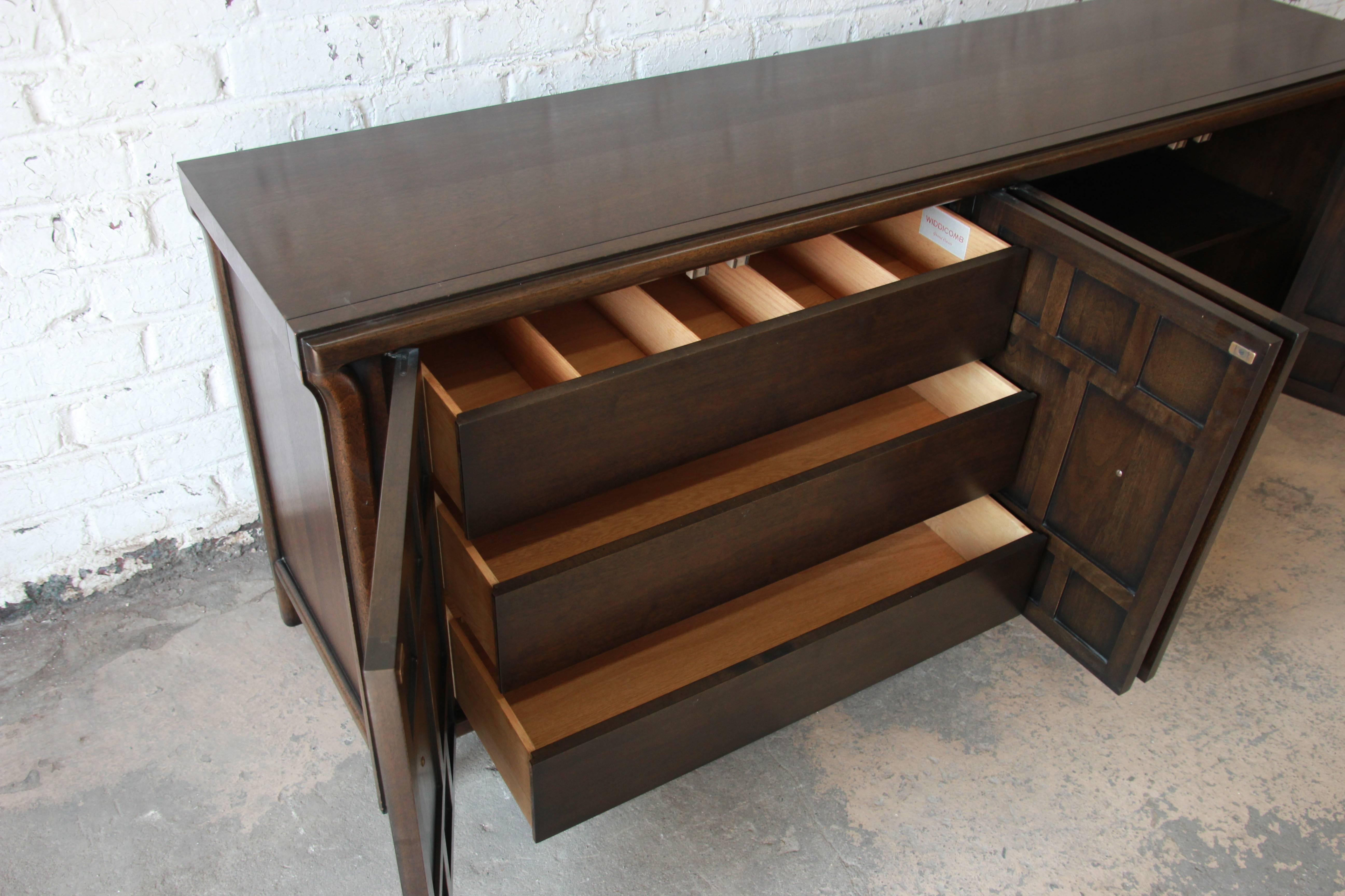 John Widdicomb Dark Walnut Spanish Colonial Style Sideboard 1