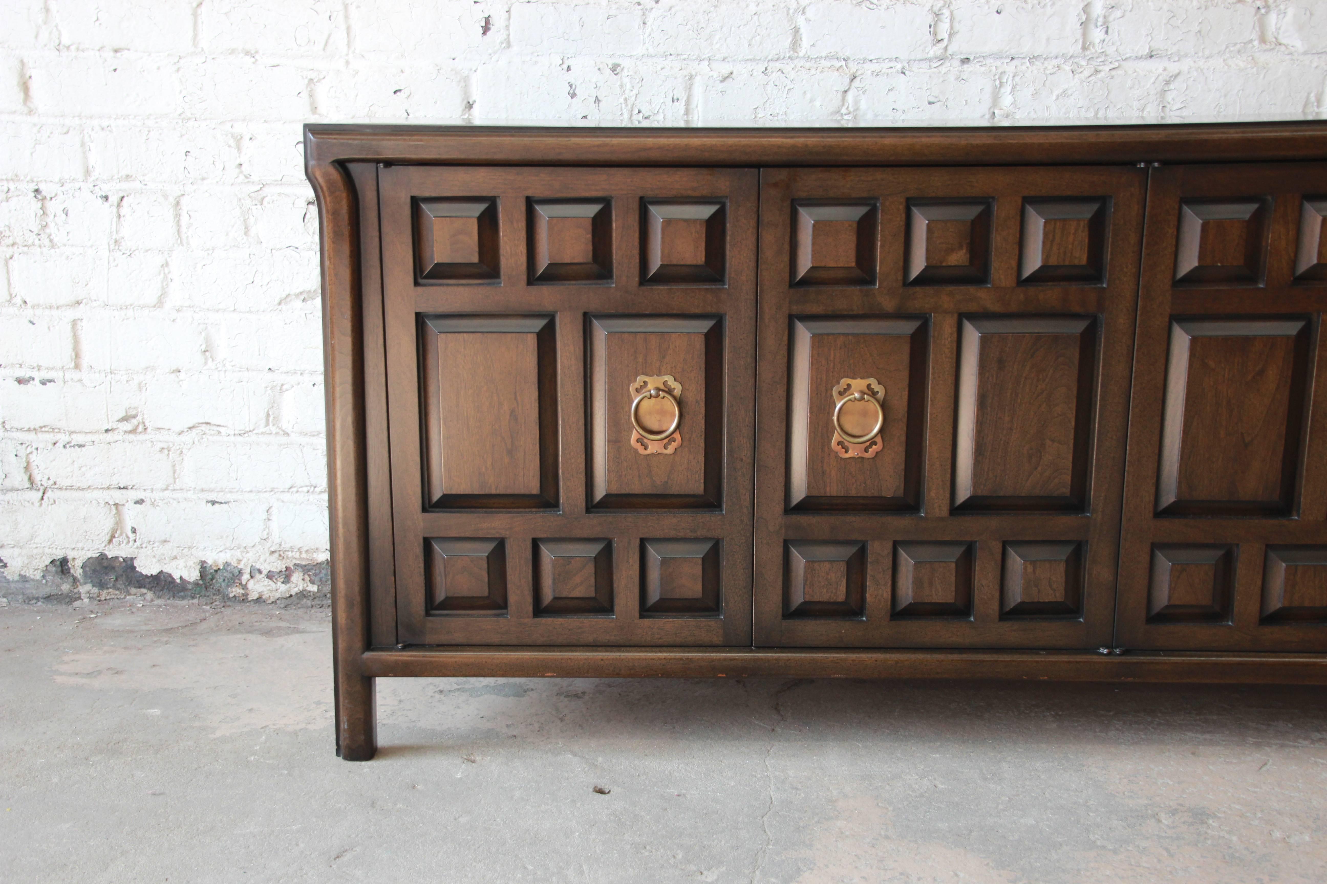 American John Widdicomb Dark Walnut Spanish Colonial Style Sideboard