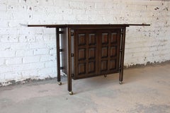 John Widdicomb Dark Walnut Spanish Colonial Style Bar Cart
