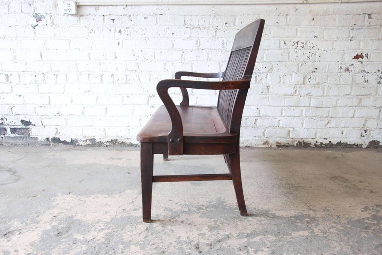 Antique Mahogany Banker S Bench By Milwaukee Chair Company Circa