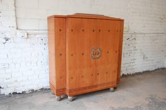 Baker Furniture Art Deco Style Burlwood Armoire