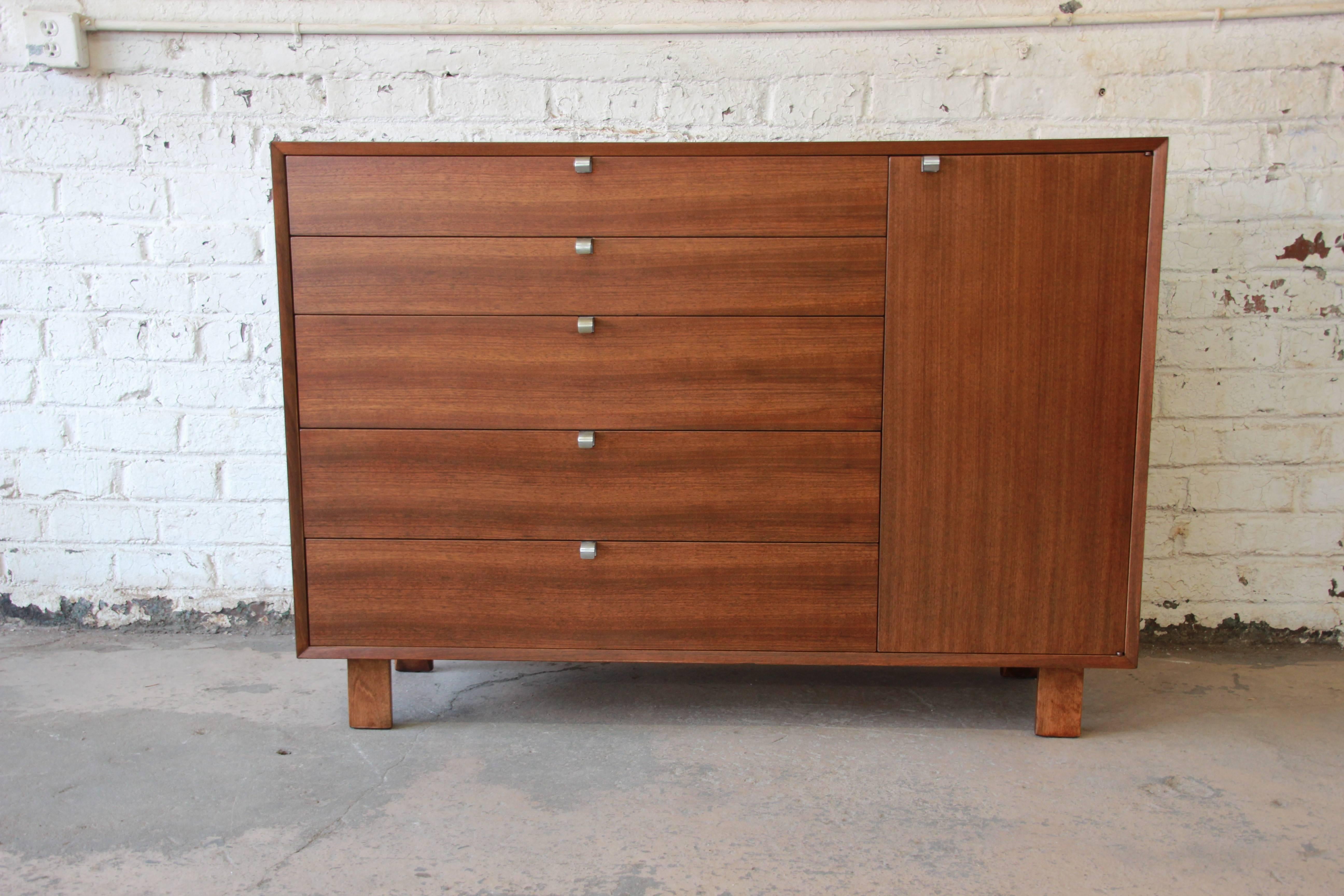Mid-Century Modern George Nelson for Herman Miller Sideboard with Glass Front Hutch
