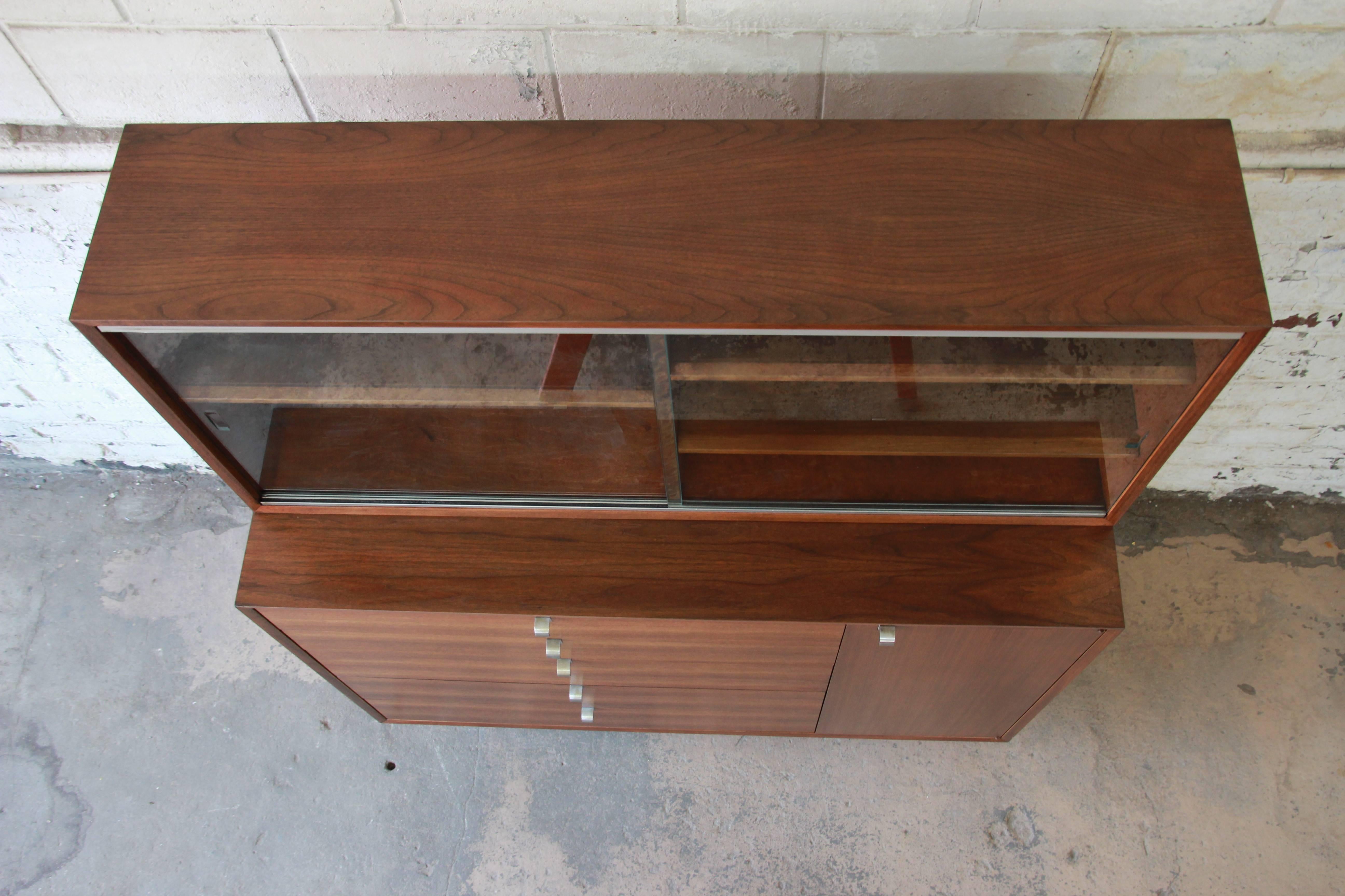 George Nelson for Herman Miller Sideboard with Glass Front Hutch 1