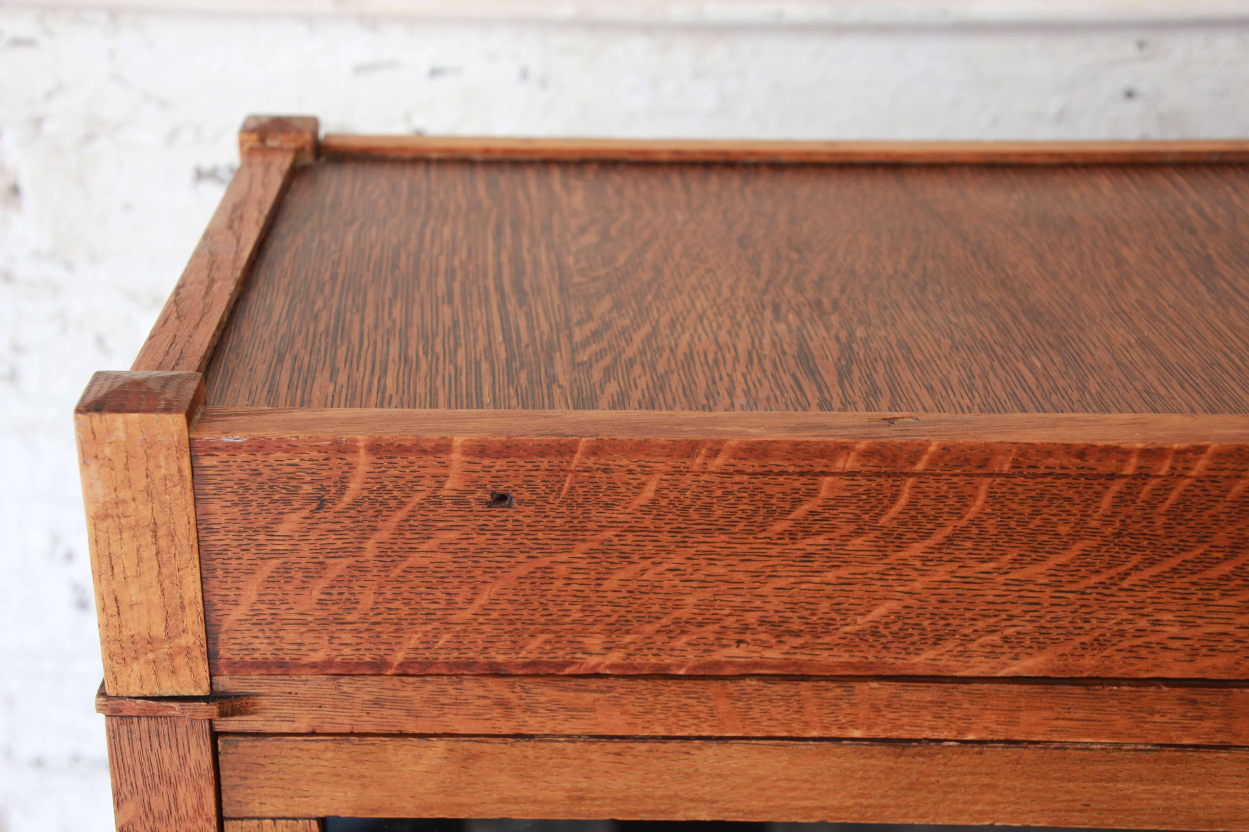 Antique Oak Double Barrister Bookcase by Macey 2