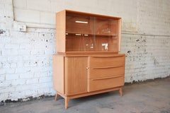 Heywood Wakefield Tambour Door Credenza with Hutch Top