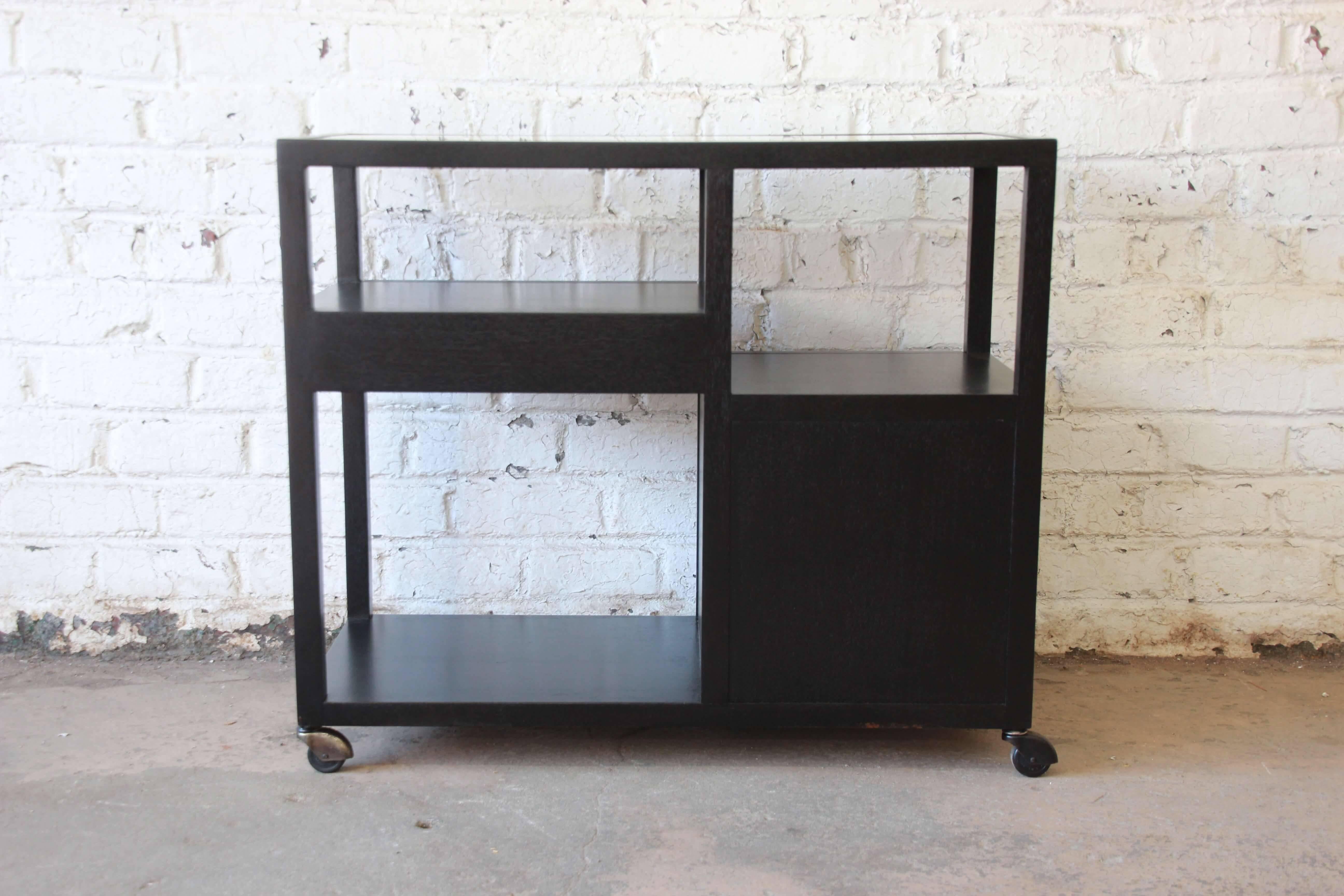 Harvey Probber Mid-Century Modern Ebonized Mahogany Bar Cart 5