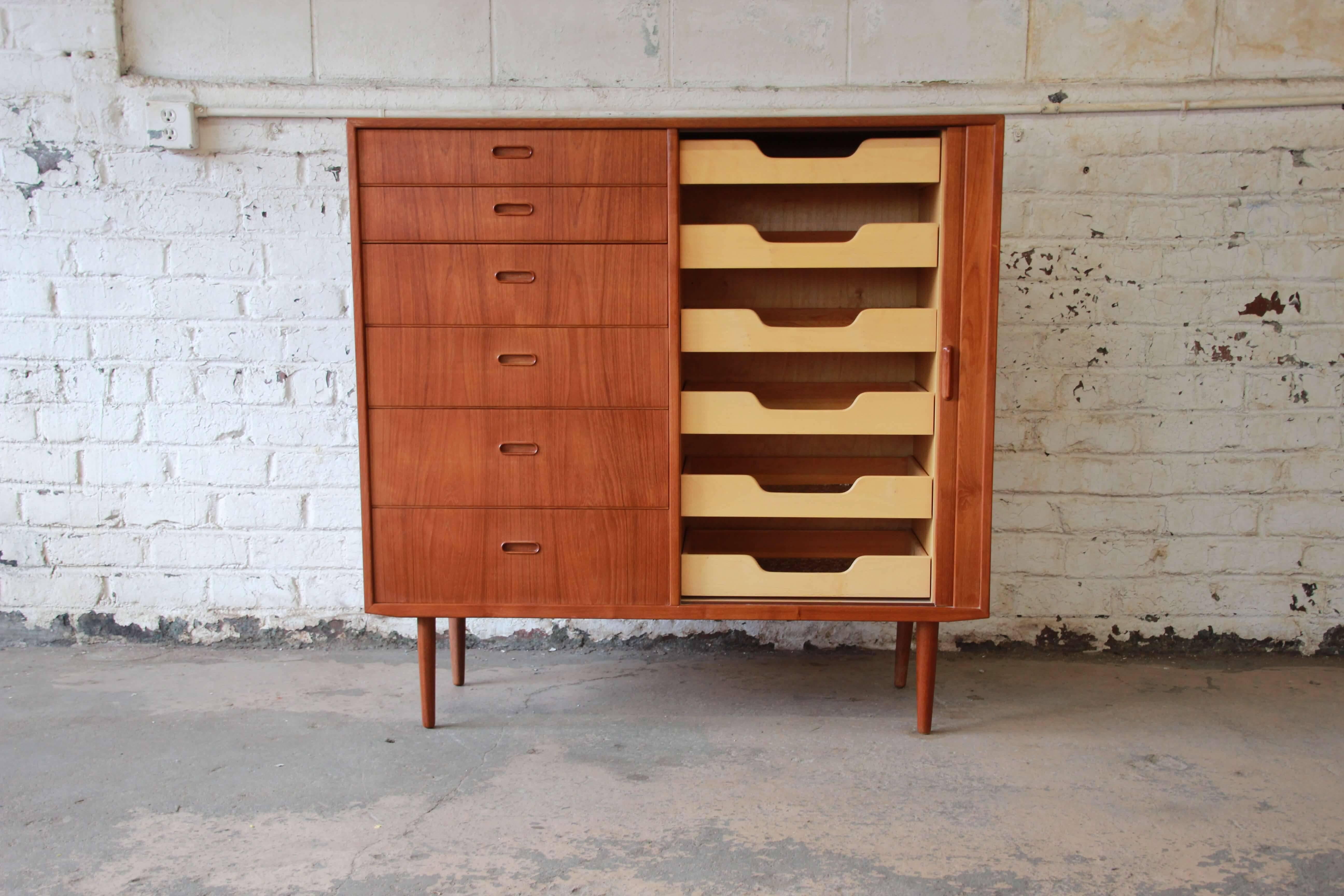 Danish Modern Teak Gentleman's Chest by Falster In Good Condition In South Bend, IN