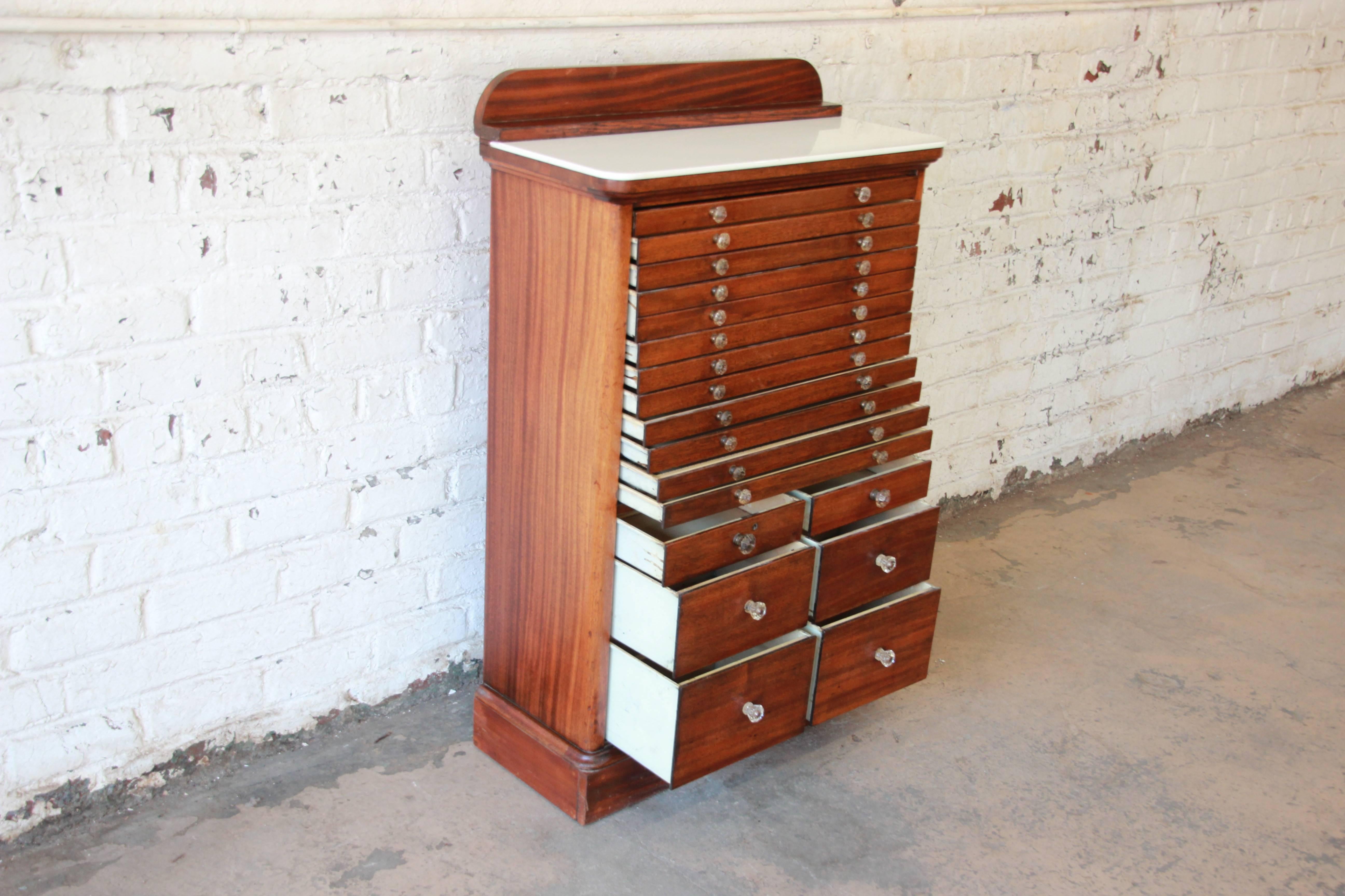 Art Deco Antique Mahogany Dental Cabinet