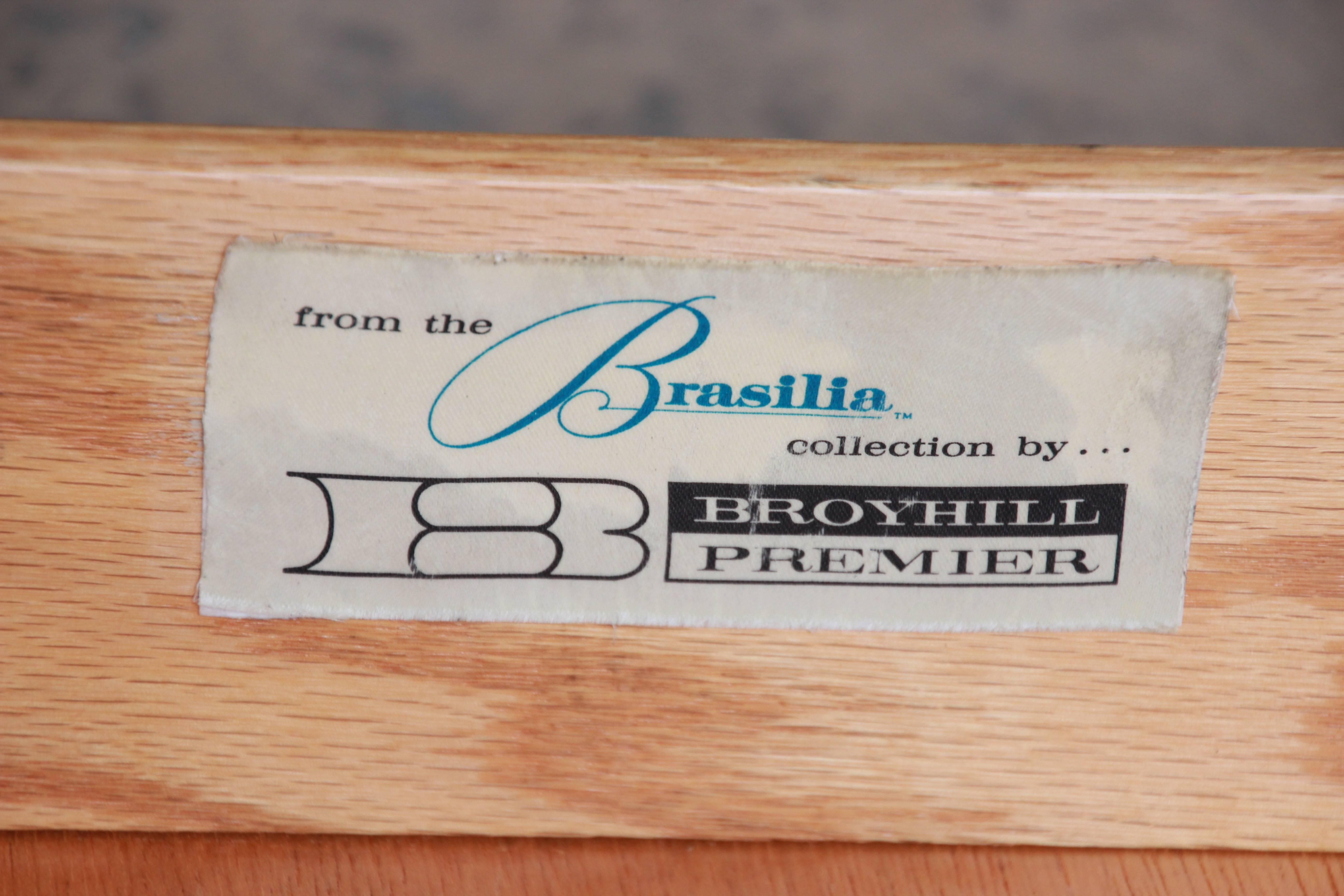 Broyhill Brasilia Sculpted Walnut Nine-Drawer Dresser or Credenza 1