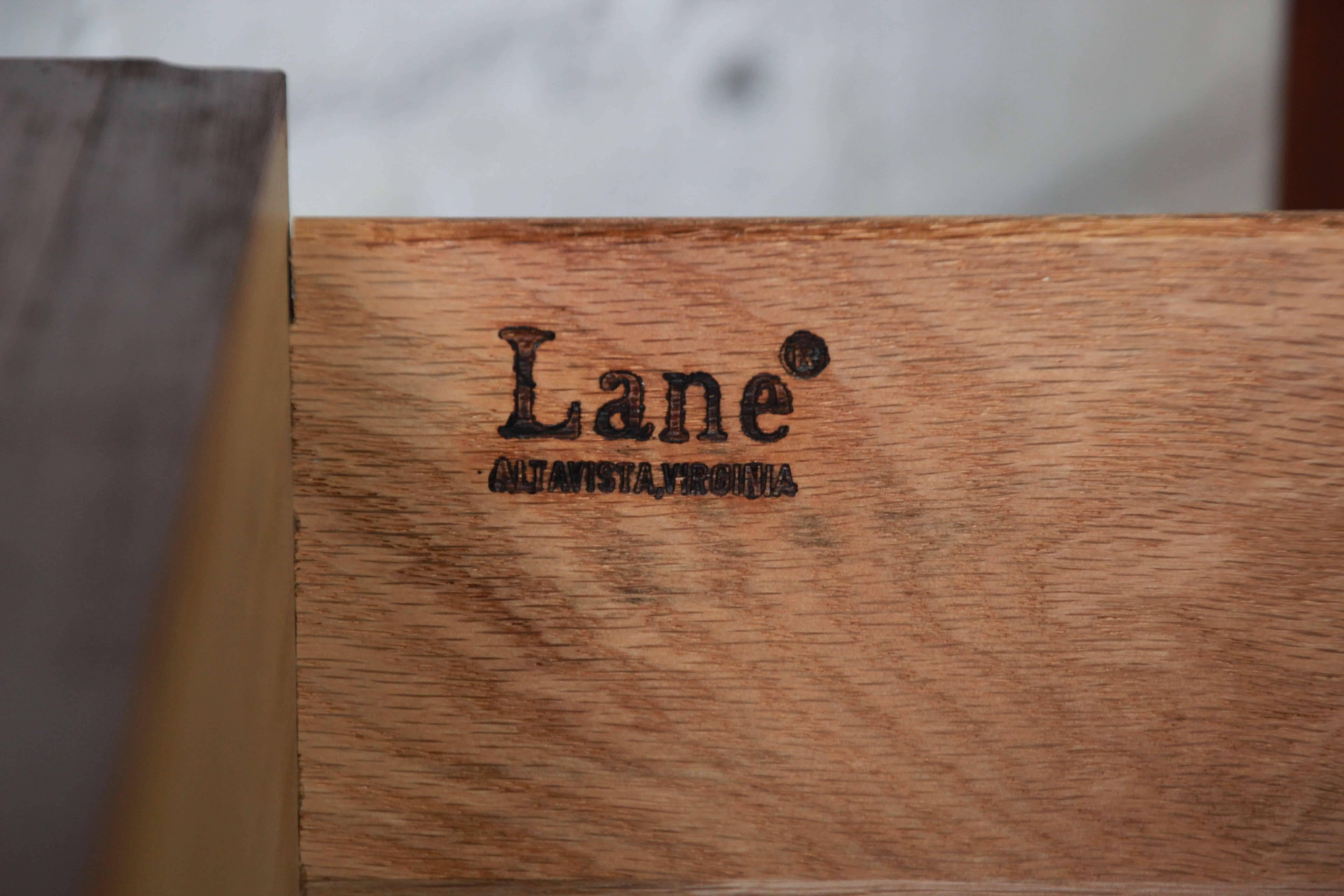 Pair of Lane Rhythm Mid-Century Modern Sculpted Walnut Nightstands 2