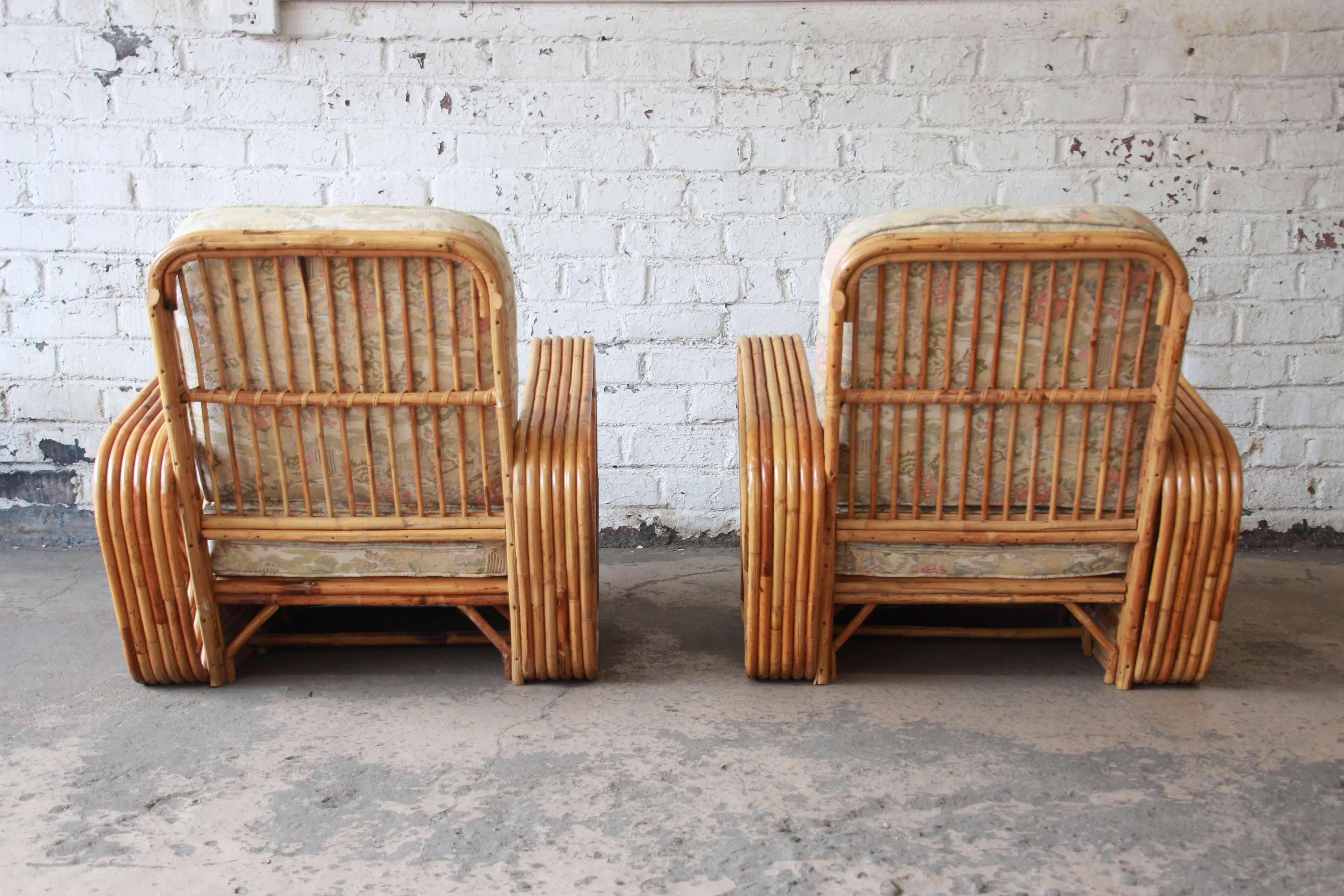 Pair of Bamboo Pretzel Chairs Attributed to Paul Frankl 2