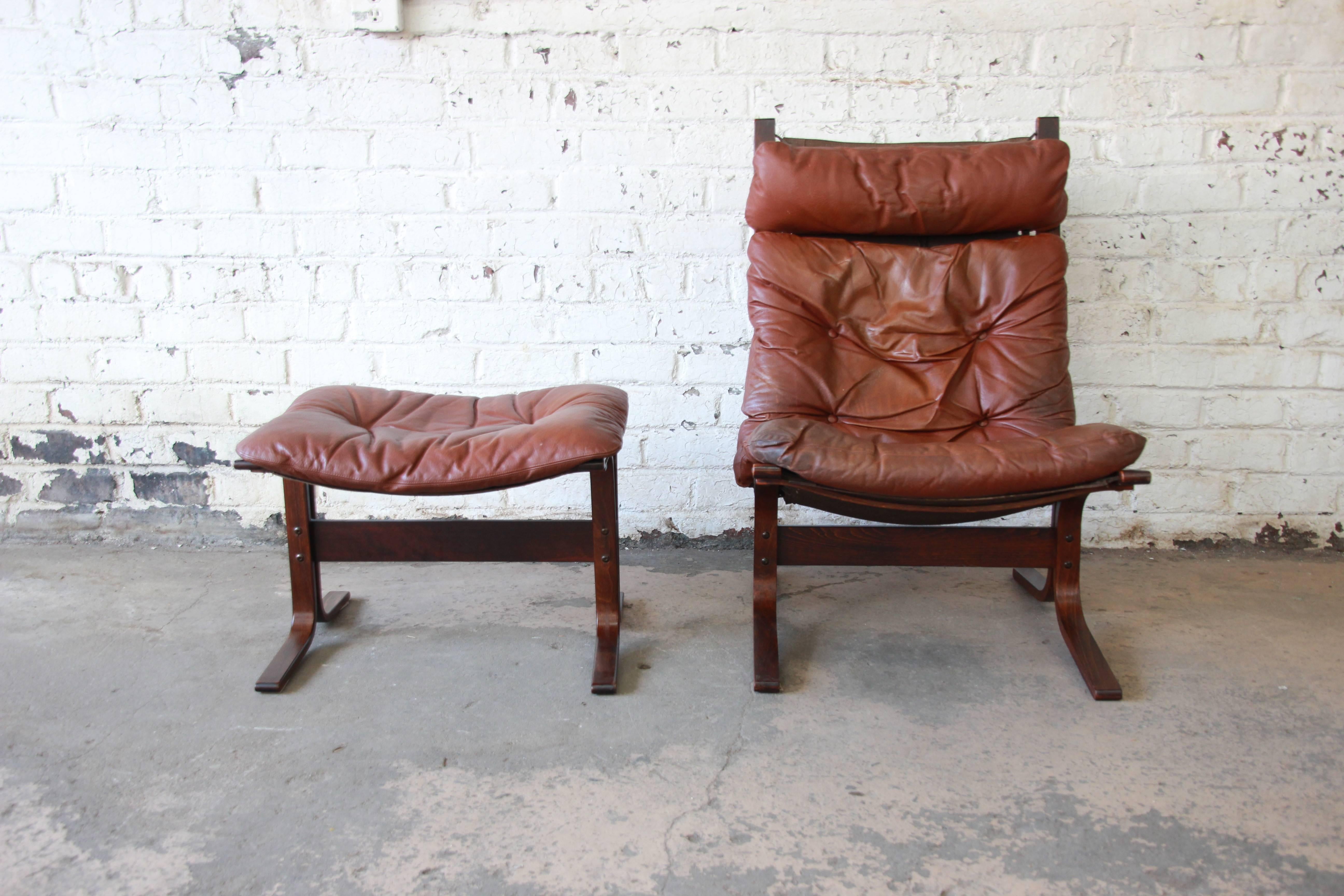 Scandinavian Modern Ingmar Relling for Westnofa Siesta Lounge Chair with Ottoman