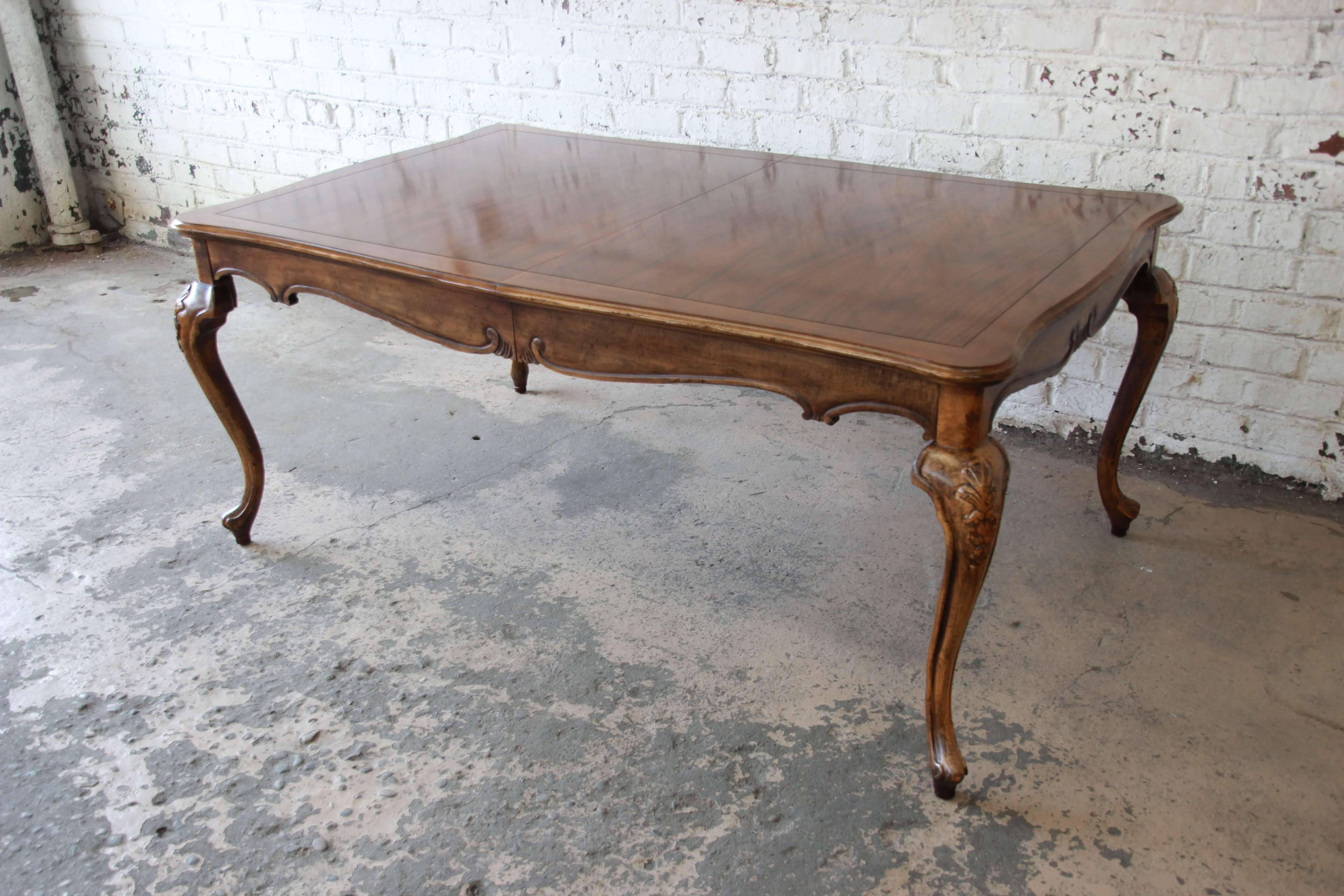 French Provincial Extension Dining Table by Baker Furniture 2