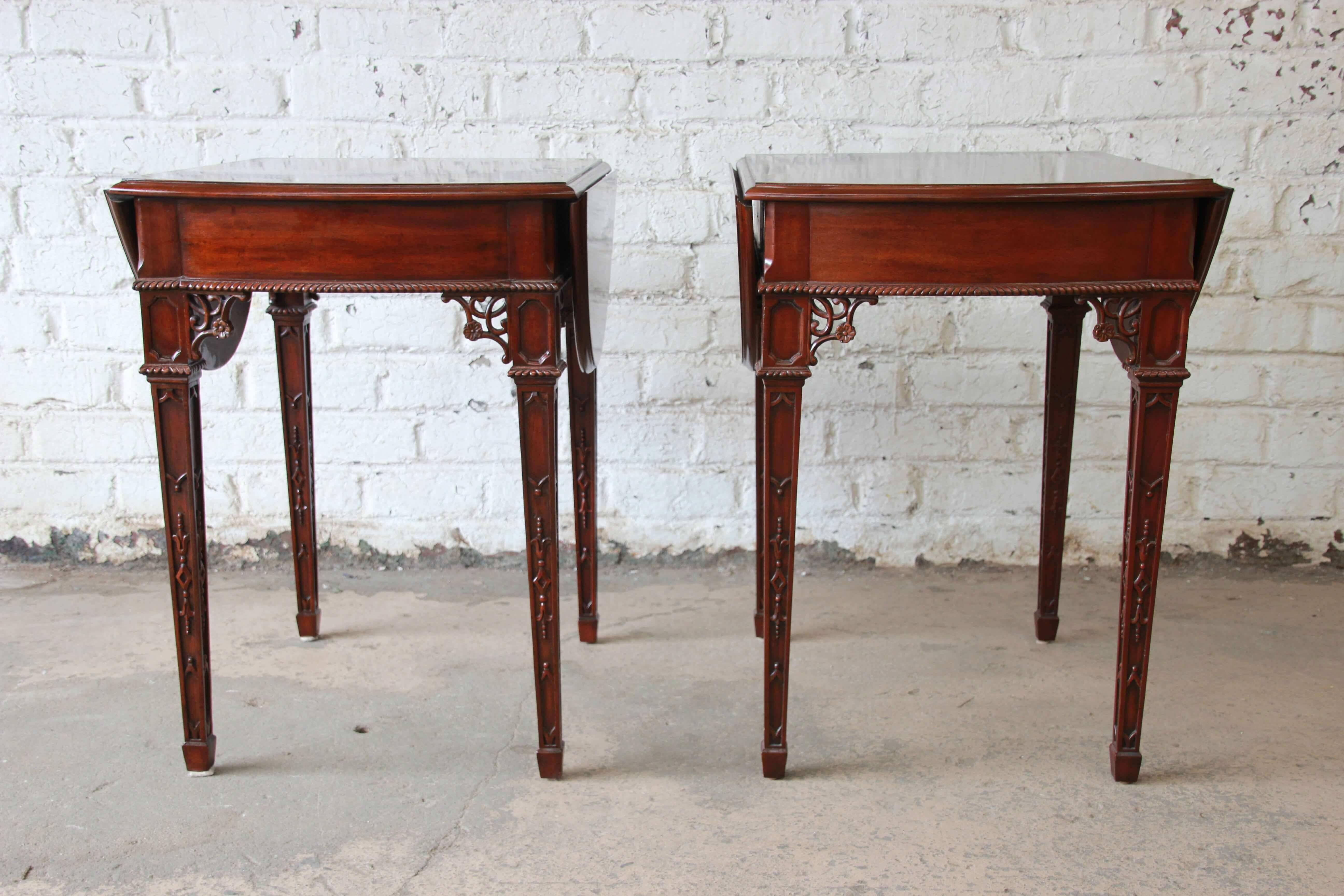 Pair of Mahogany End Tables by Maitland-Smith 5