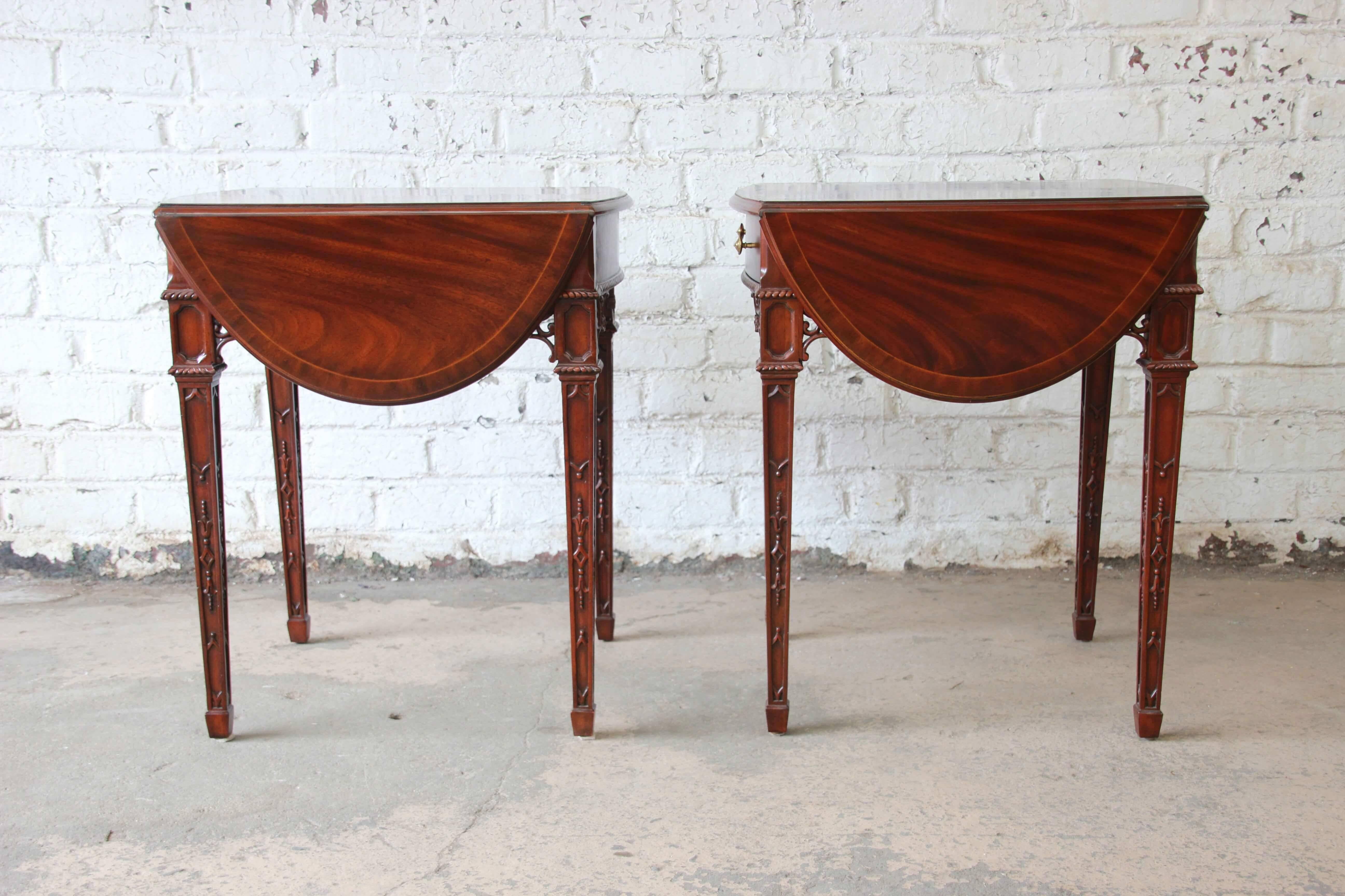 Pair of Mahogany End Tables by Maitland-Smith 4