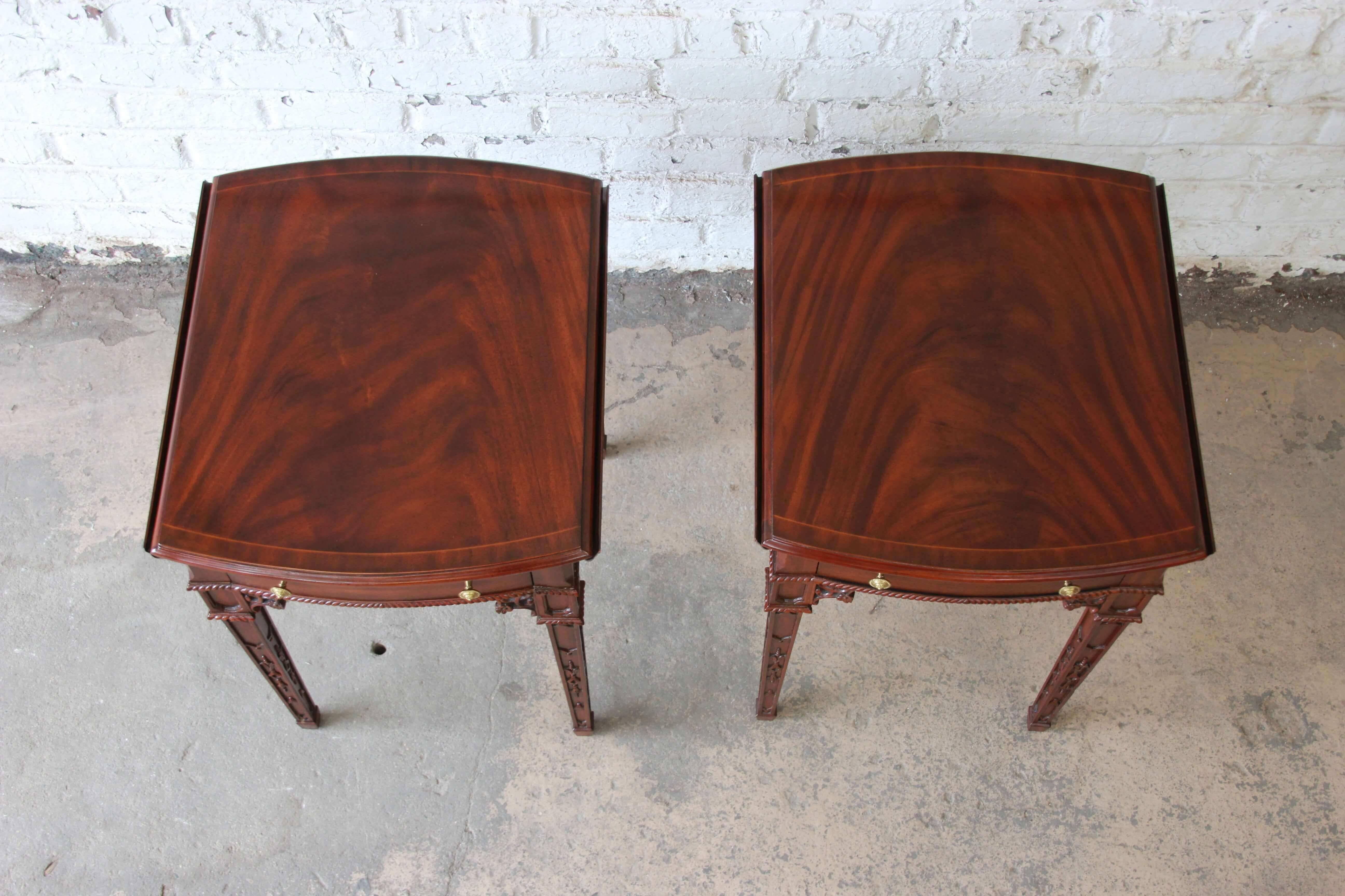 Pair of Mahogany End Tables by Maitland-Smith 1