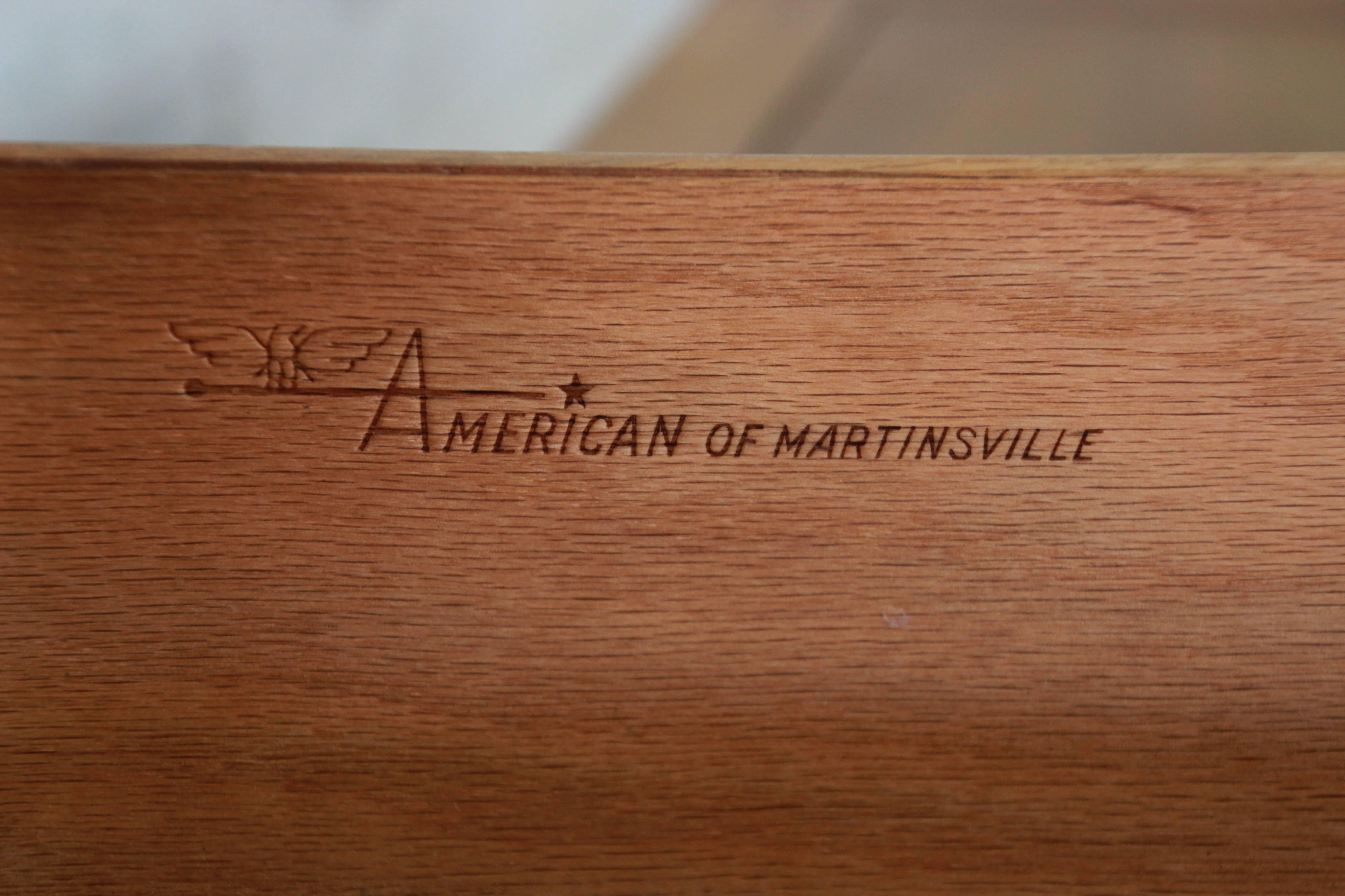 Mid-Century Modern Chinoiserie Highboy Dresser by American of Martinsville 3