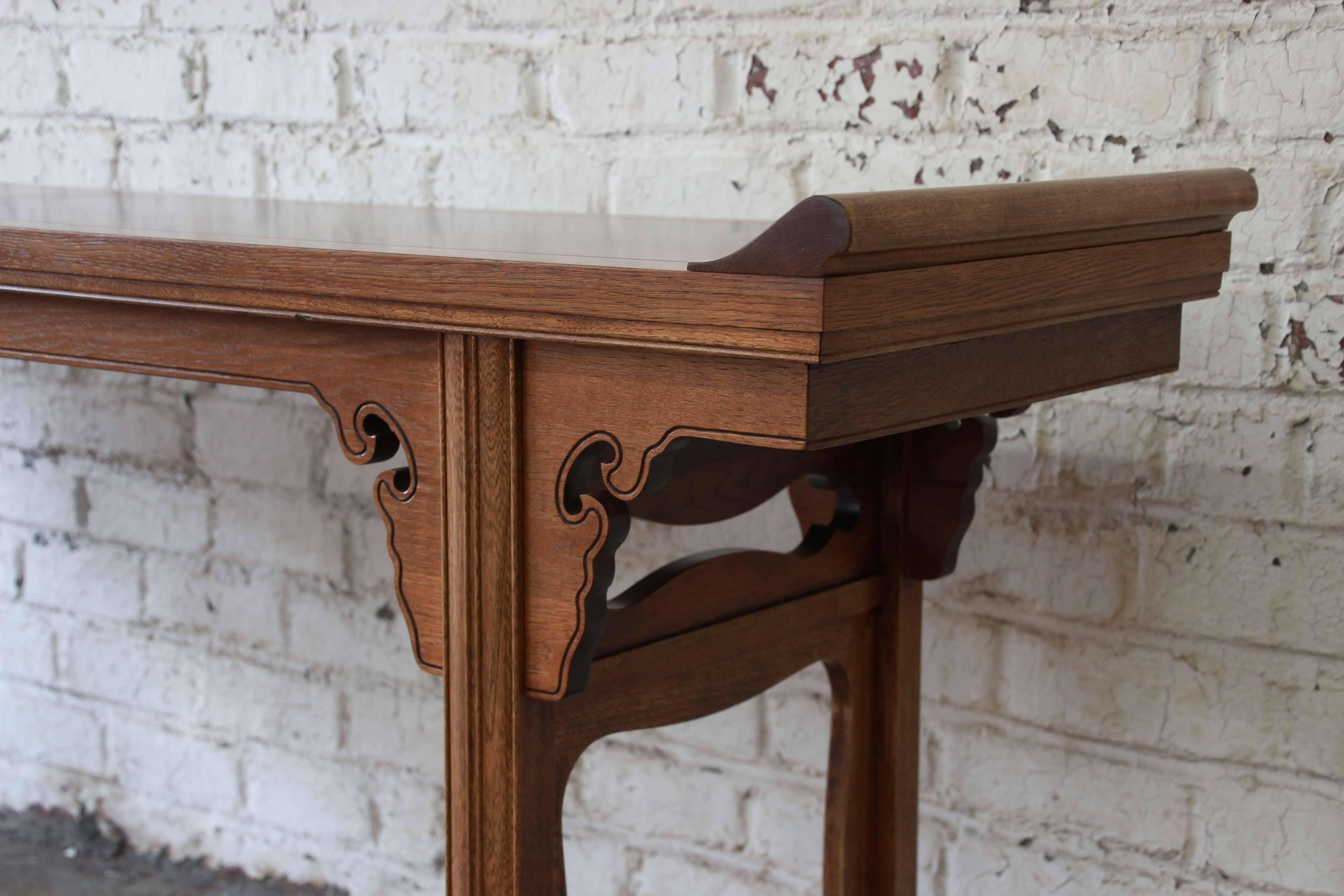 Late 20th Century Beautiful Burled Altar Table by Baker