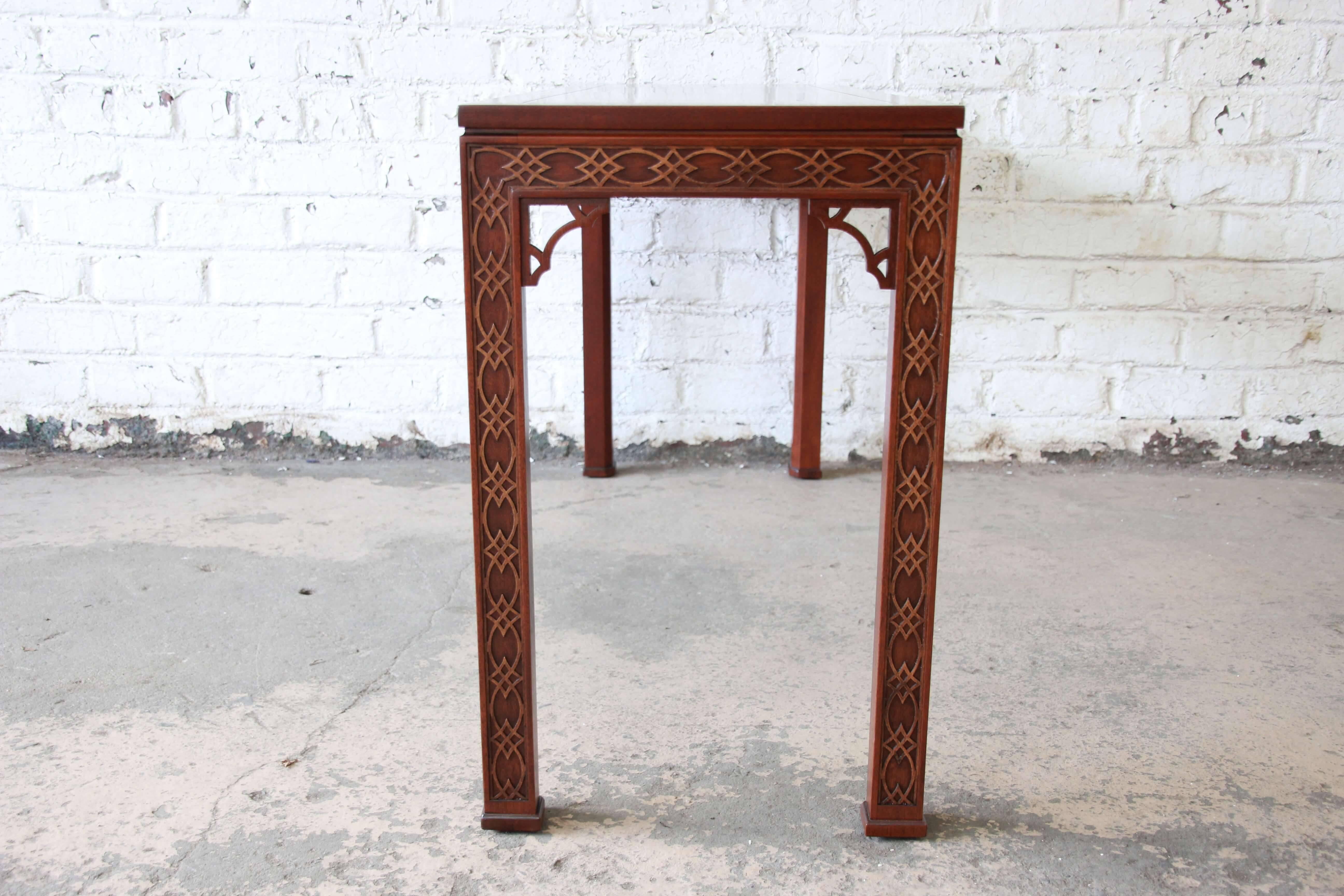 Fine Carved Mahogany Chinese Chippendale Hall Table by Kindel 4
