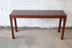Fine Carved Mahogany Chinese Chippendale Hall Table by Kindel