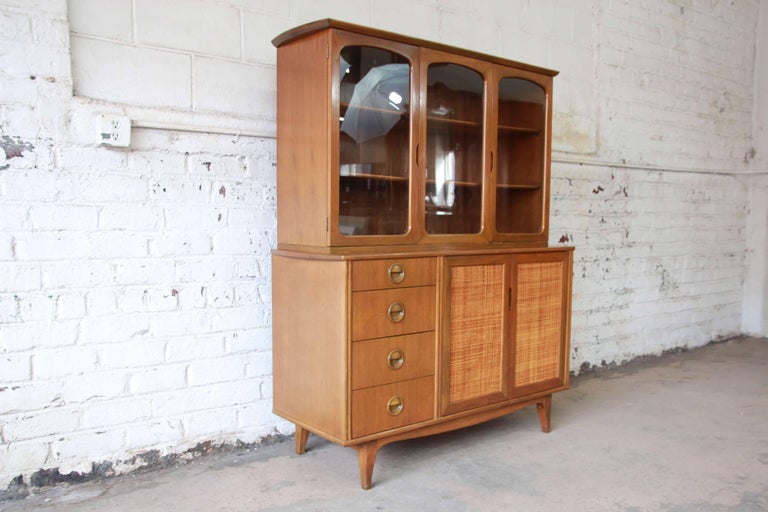 MidCentury Modern Woven Front Dining by Landstrom at 1stDibs