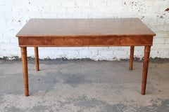 Dessin Fournir Louis Philippe Style Burl Wood Library Table or Writing Desk