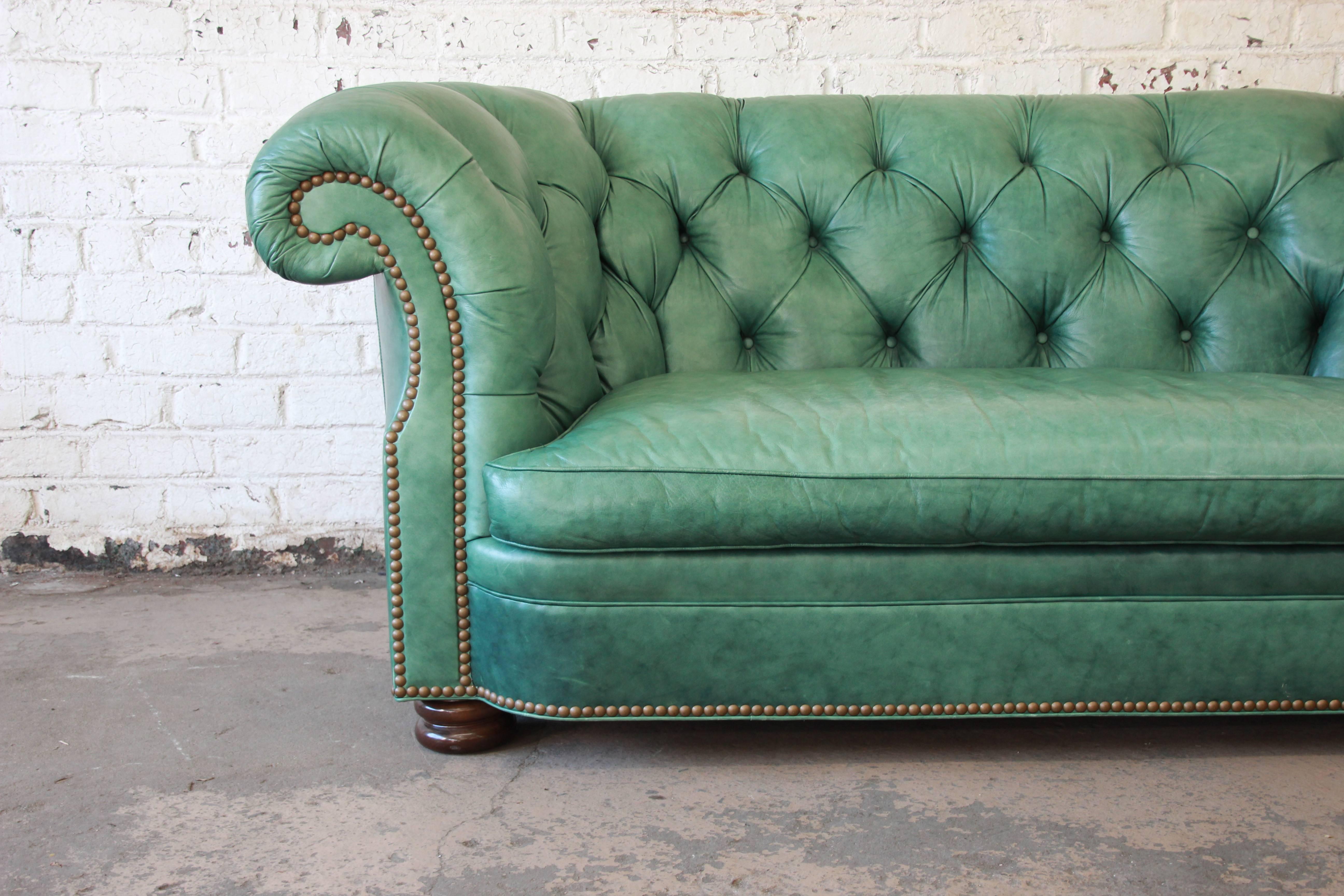 teal leather chesterfield sofa