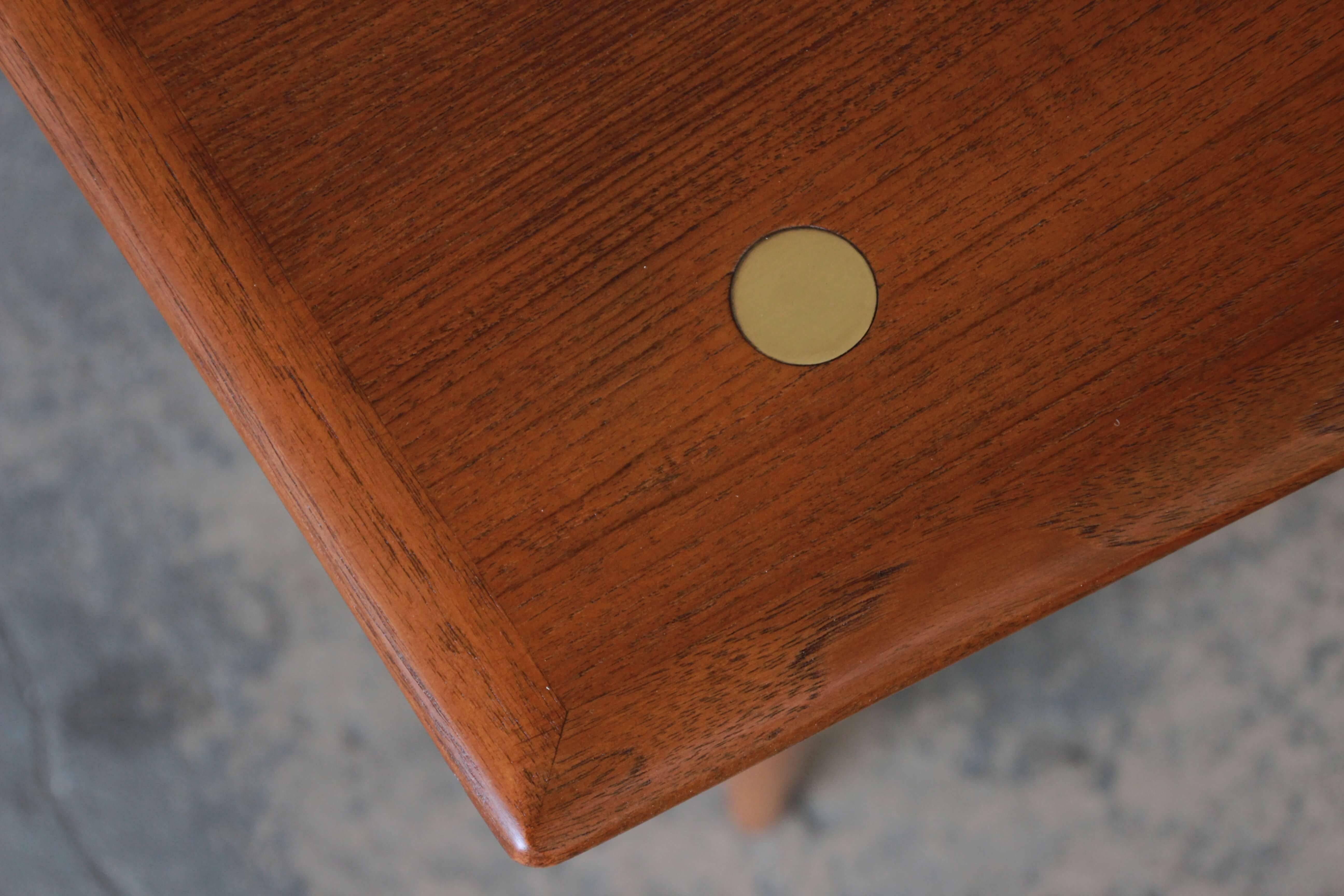 Swedish Modern Teak and Brass Side Table by Dux 2