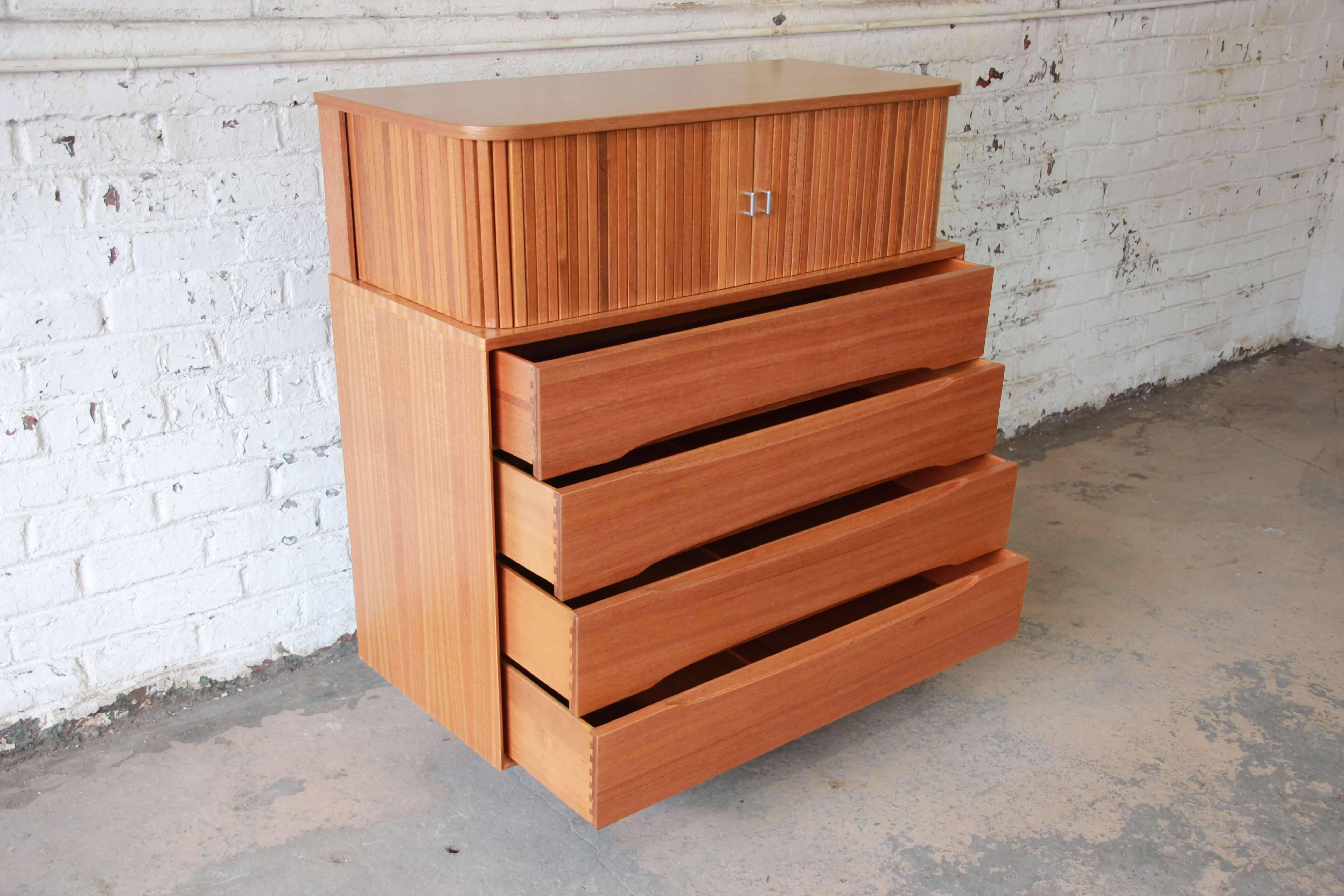 Paul Laszlo for Brown Saltman Mid-Century Modern Tambour Door Ten-Drawer Dresser 1