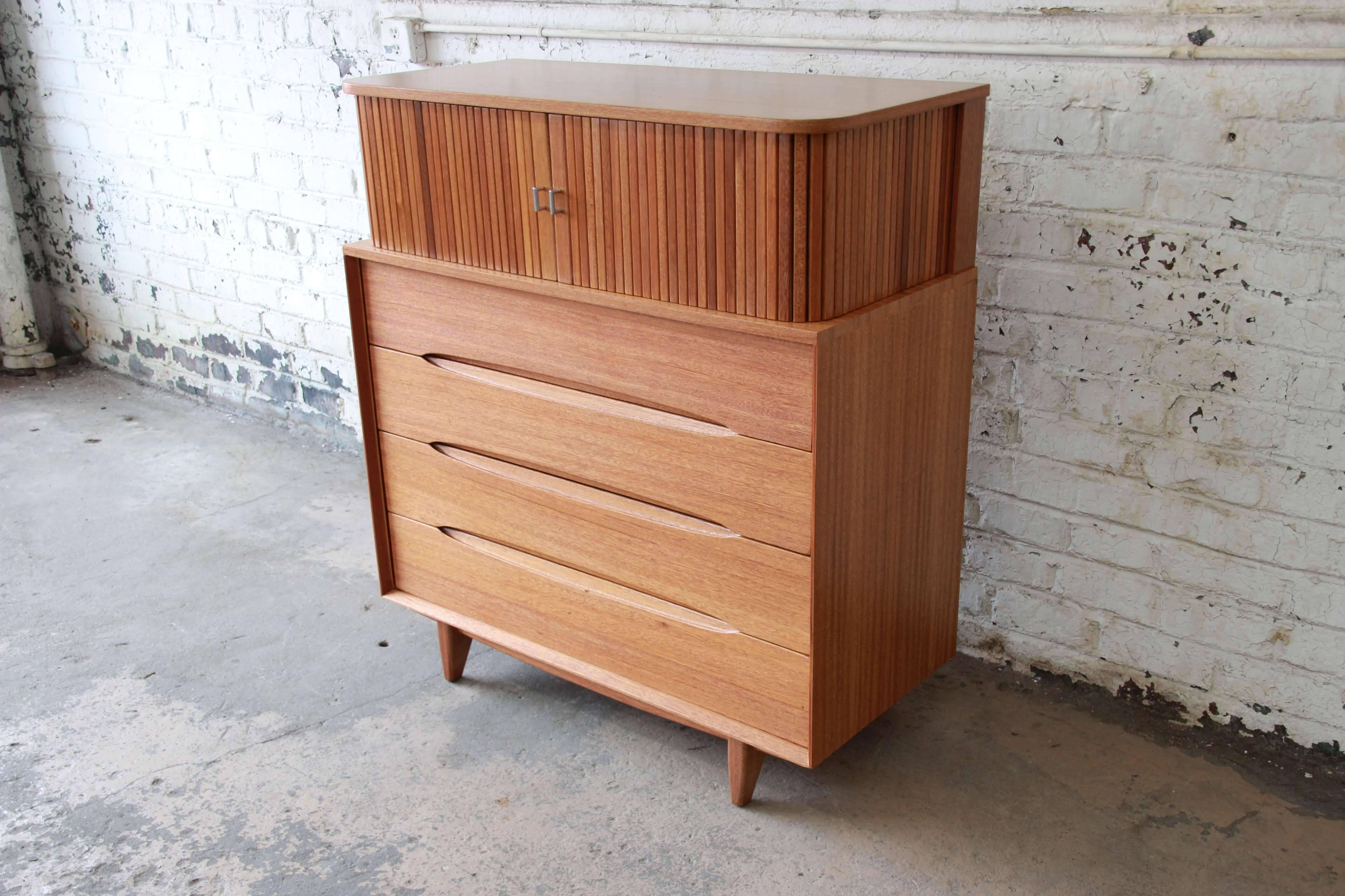 Paul Laszlo for Brown Saltman Mid-Century Modern Tambour Door Ten-Drawer Dresser 3