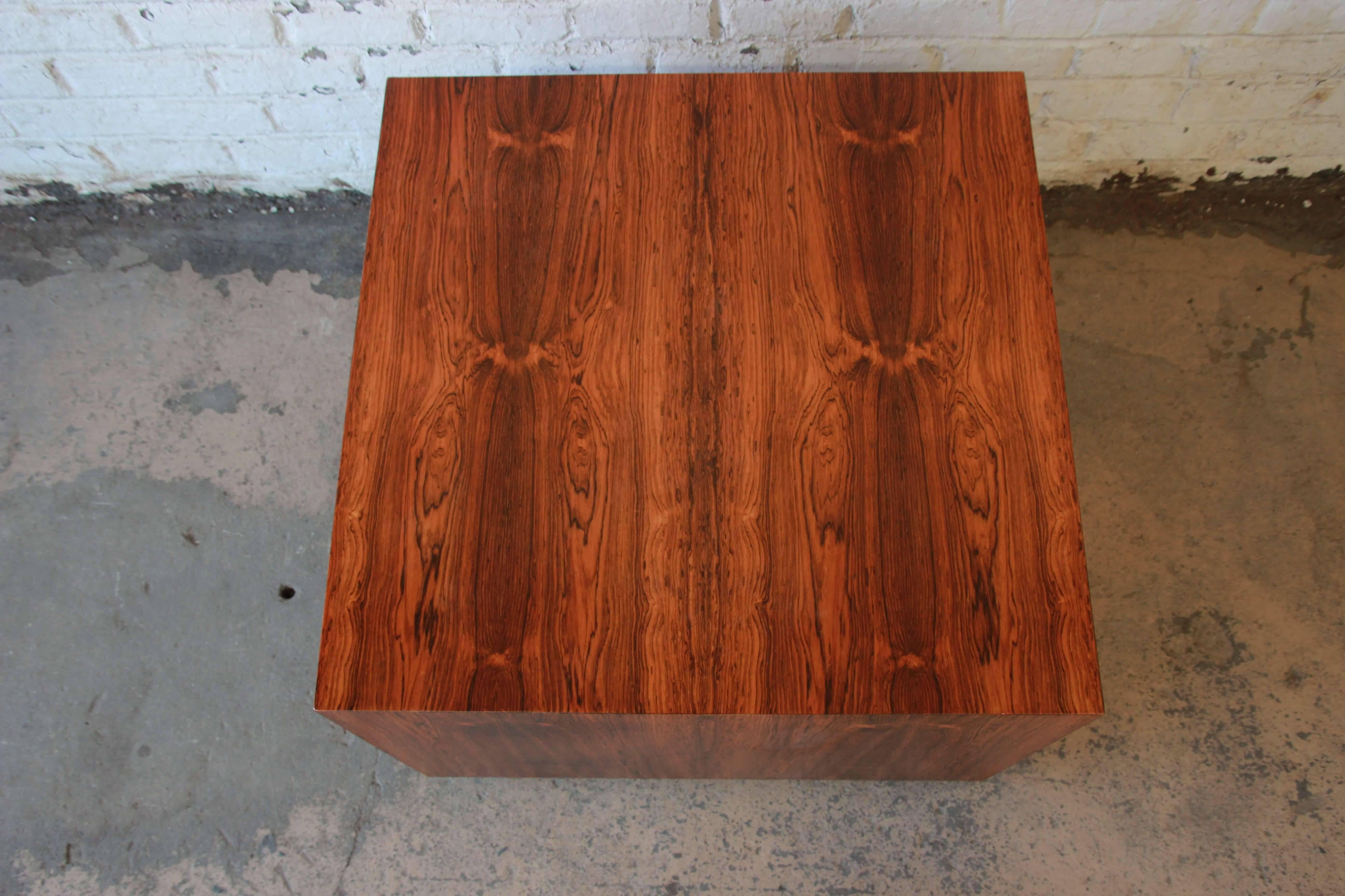 Milo Baughman for Thayer Coggin Rosewood Cube Coffee Table 1