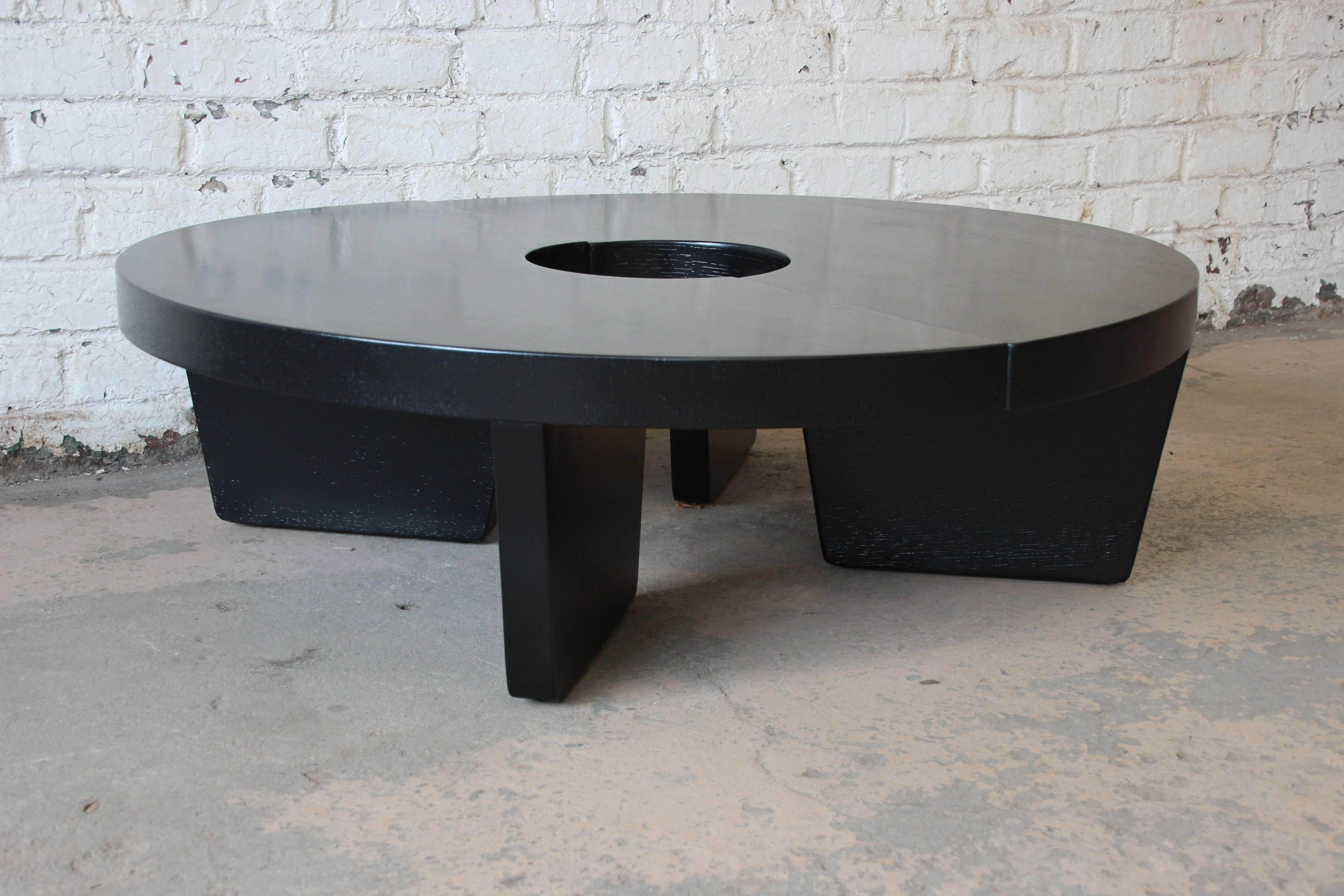 Harvey Probber Mid-Century Modern Ebonized Nuclear Coffee Table In Excellent Condition In South Bend, IN