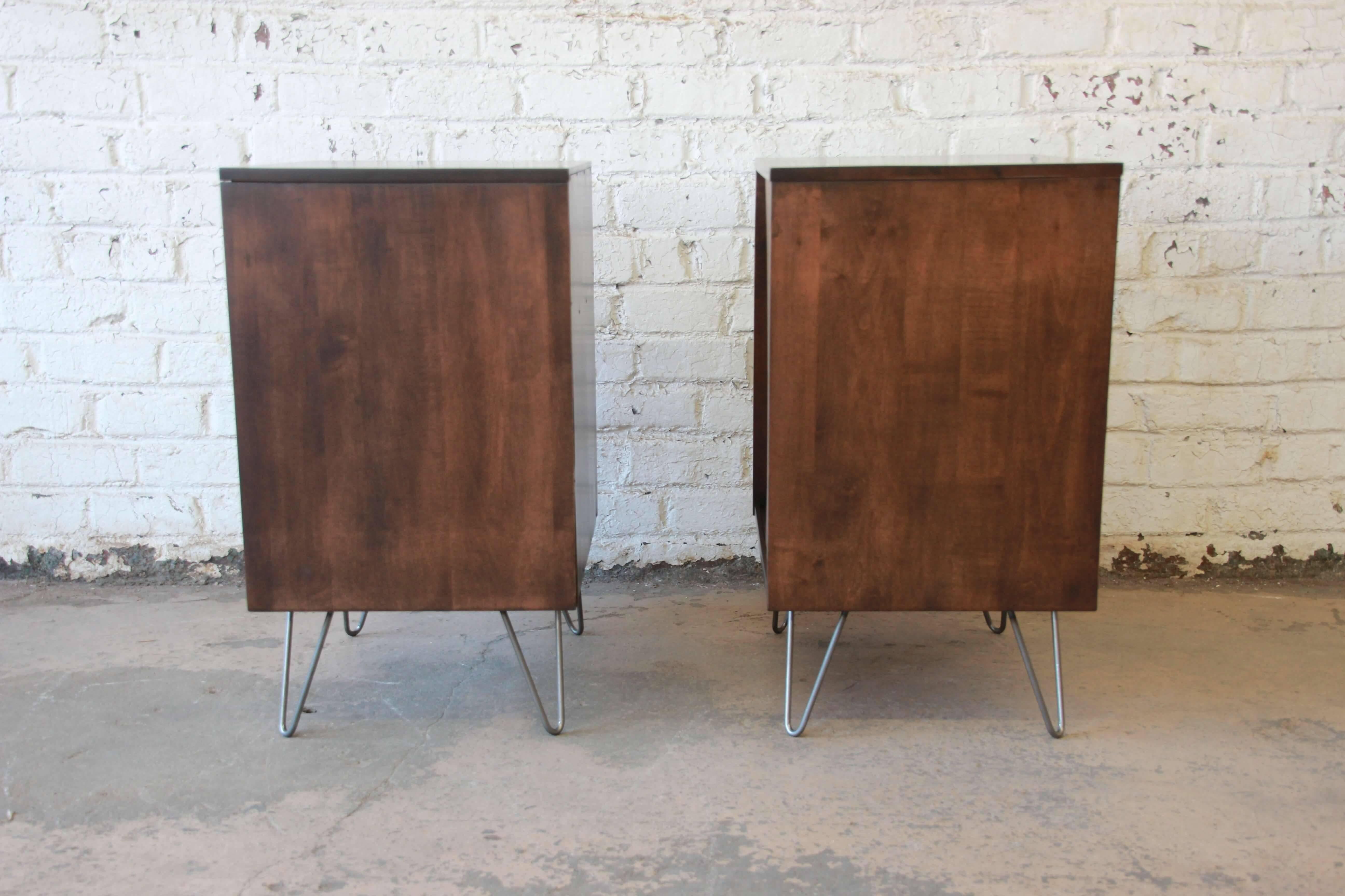 Pair of Paul McCobb Planner Group Cabinets on Hairpin Legs 2
