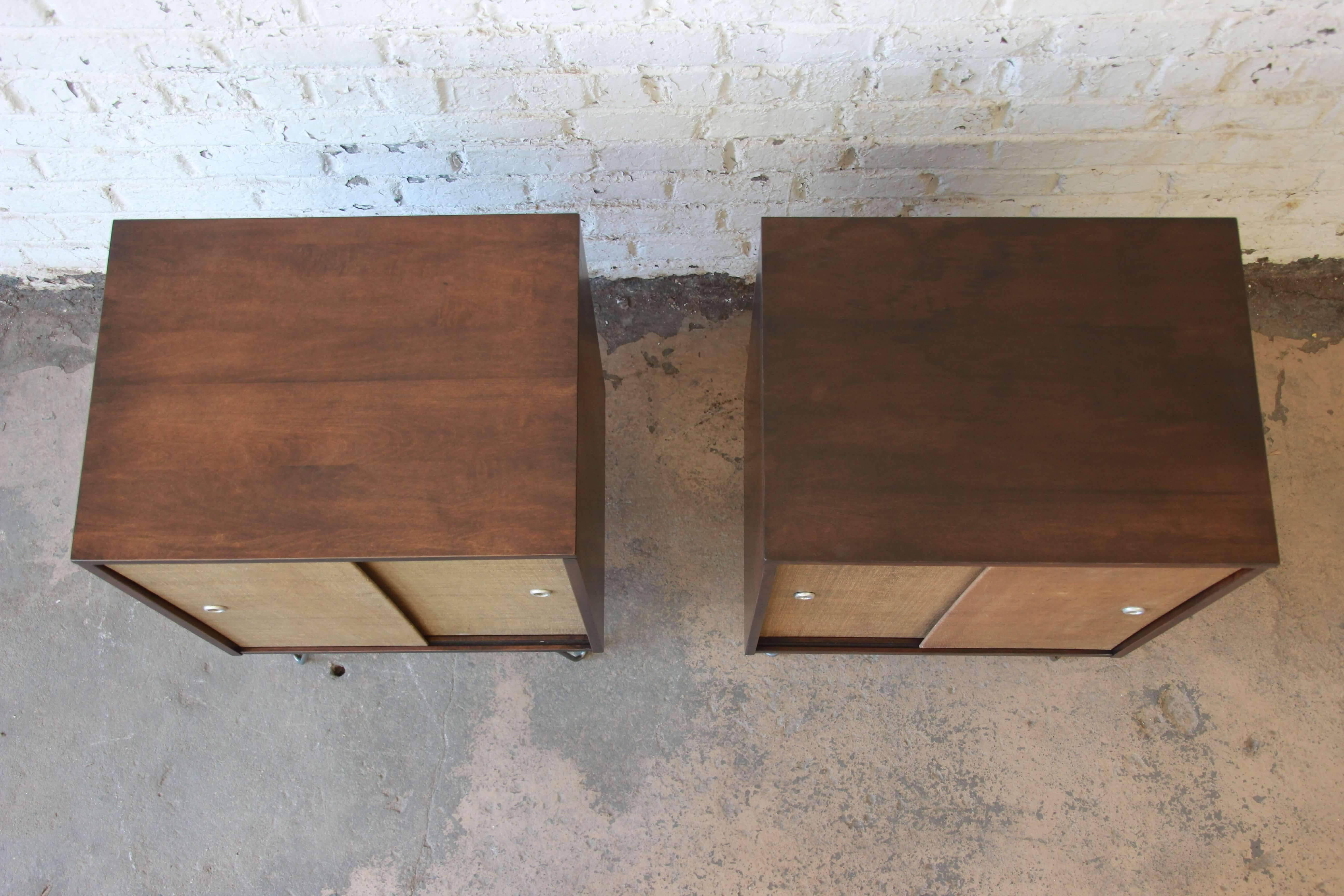 Pair of Paul McCobb Planner Group Cabinets on Hairpin Legs 1