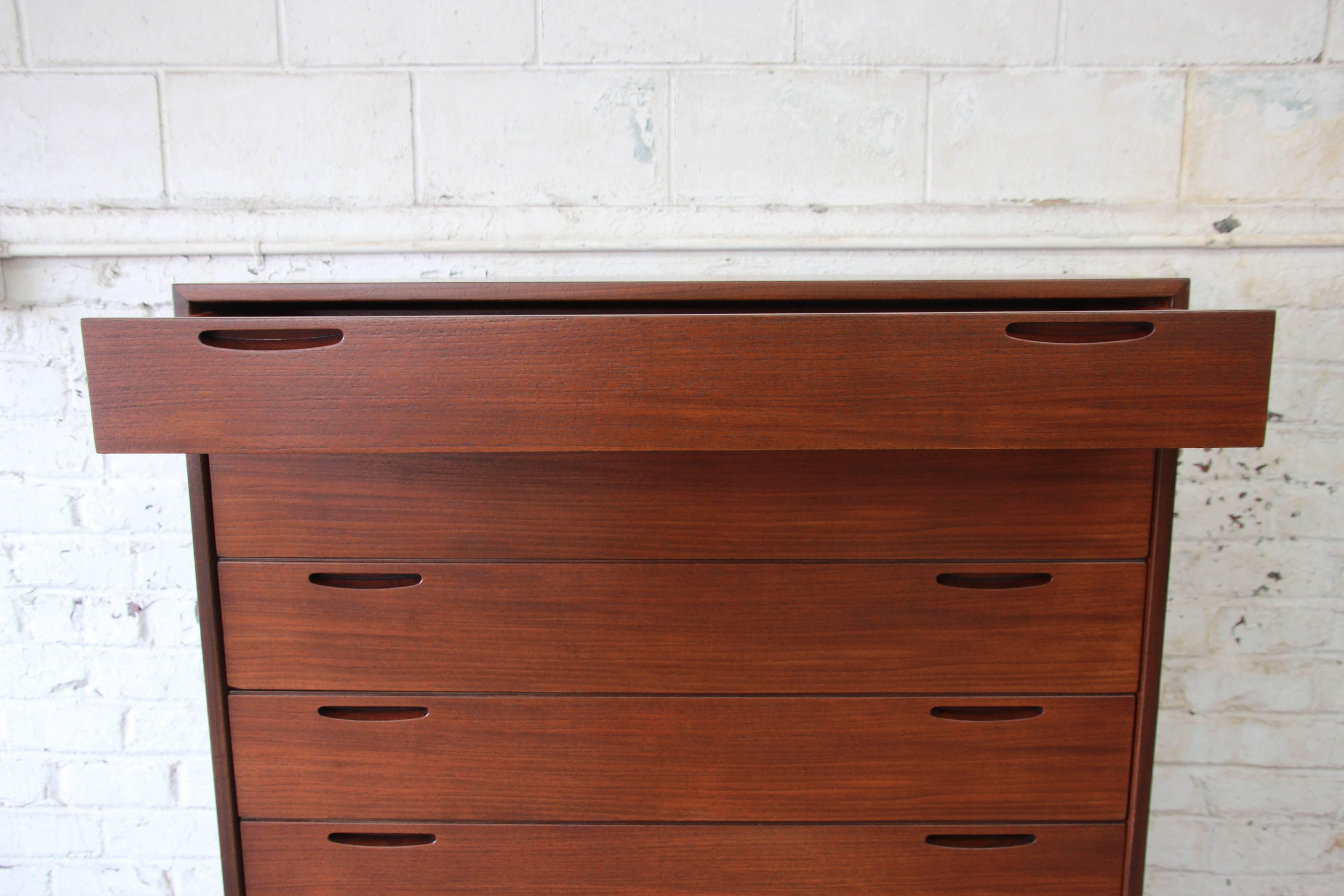 Ib Kofod Larsen for J. Clausen Brande Møbelfabrik Danish Teak Highboy Dresser 1