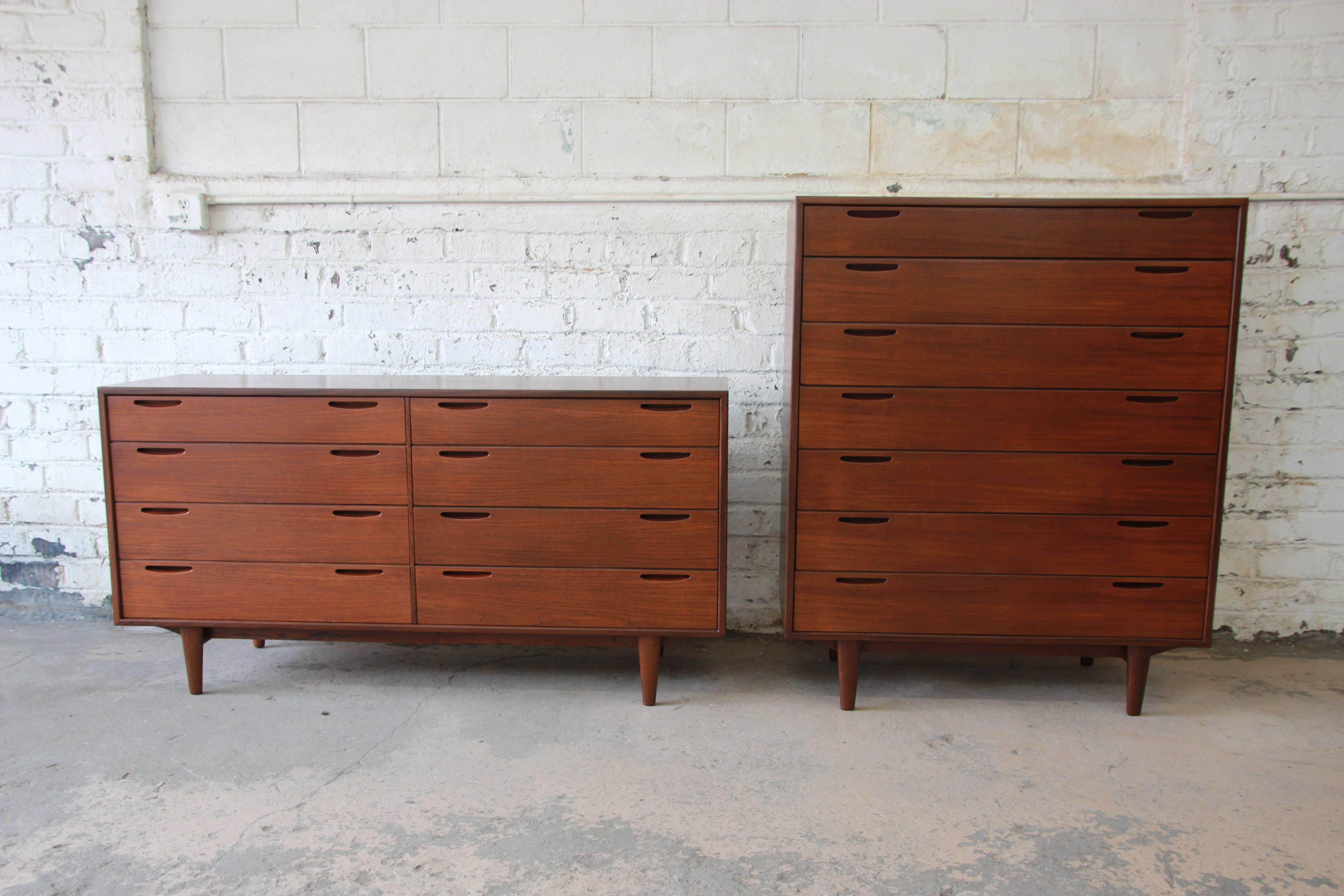 Ib Kofod Larsen for J. Clausen Brande Møbelfabrik Danish Teak Highboy Dresser 5