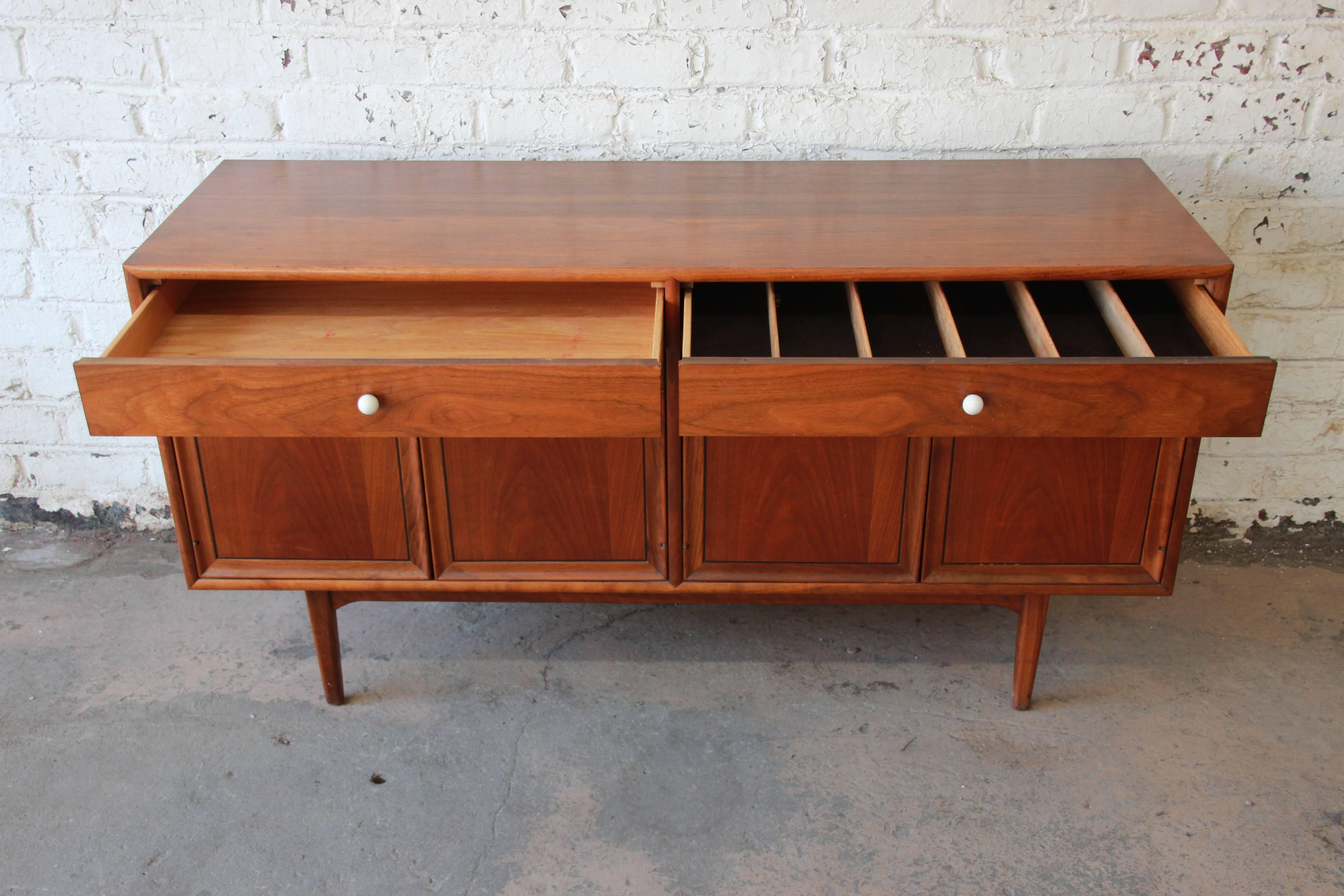 Mid-20th Century Kipp Stewart for Drexel Declaration Midcentury Walnut Sideboard Credenza, 1958