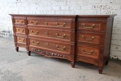 Baker Furniture French Regency Style Cherrywood Triple Dresser